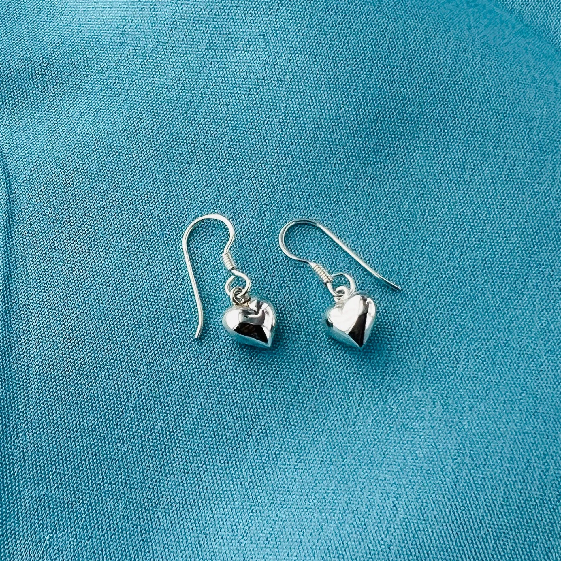 Love Puff Heart 925 Sterling Silver Hook Dangle Earrings for Women - Gem Avenue
