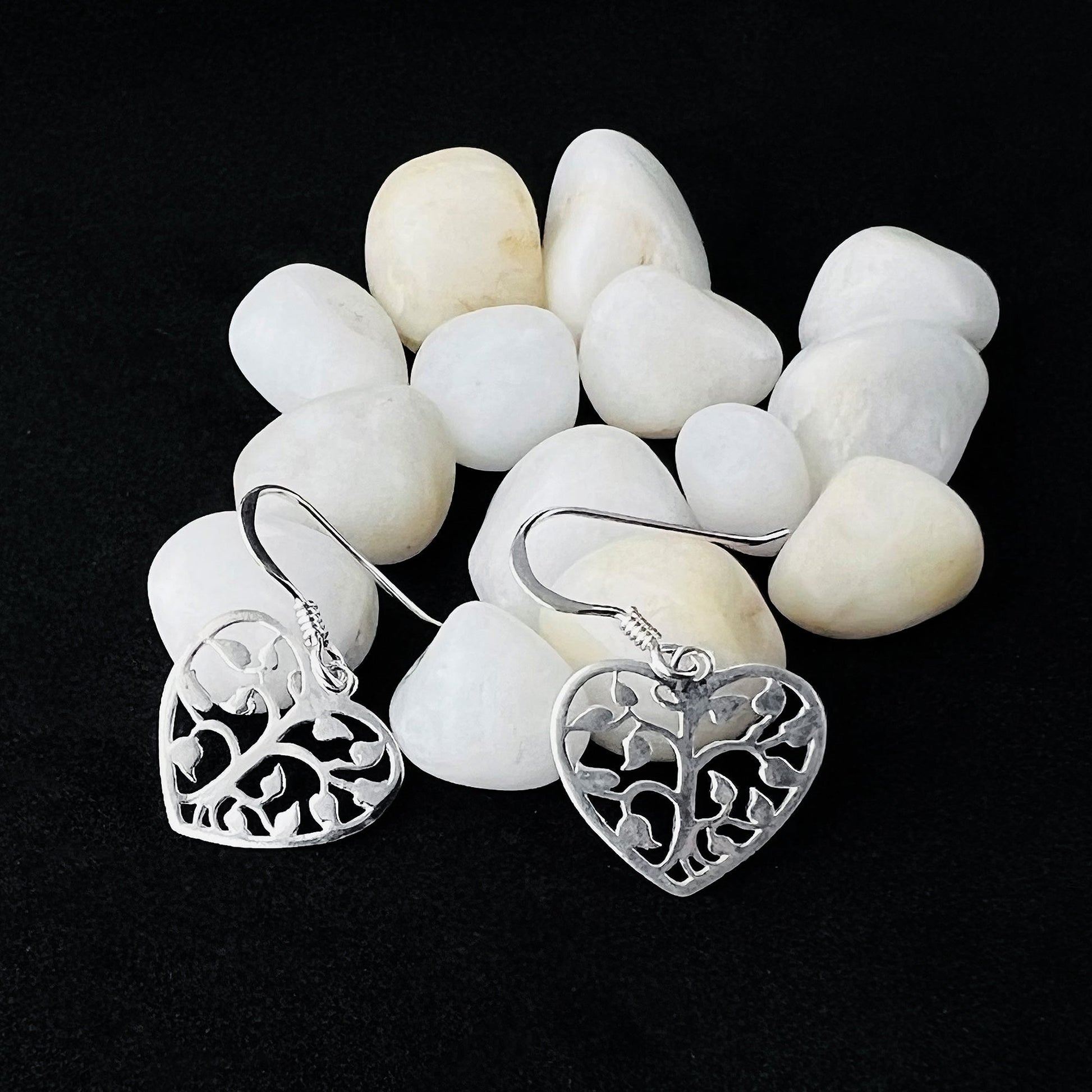 Heart Love Shape 925 Sterling Silver Hook Drop Dangle Earrings - Gem Avenue