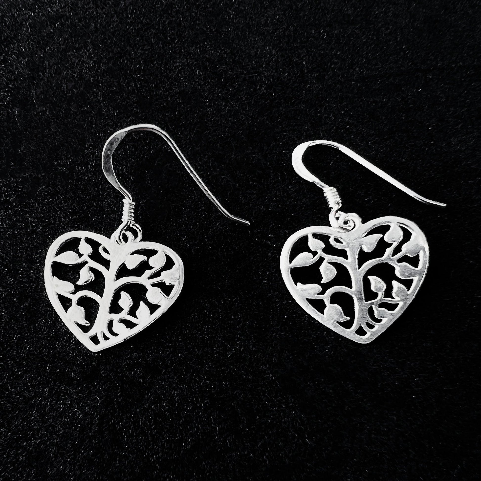 Heart Love Shape 925 Sterling Silver Hook Drop Dangle Earrings - Gem Avenue
