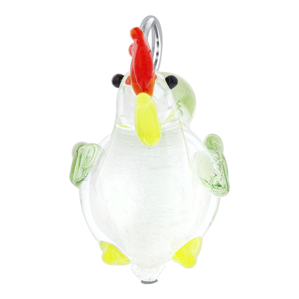 Lampwork Glass Rooster 925 Sterling Silver Pendant - Gem Avenue