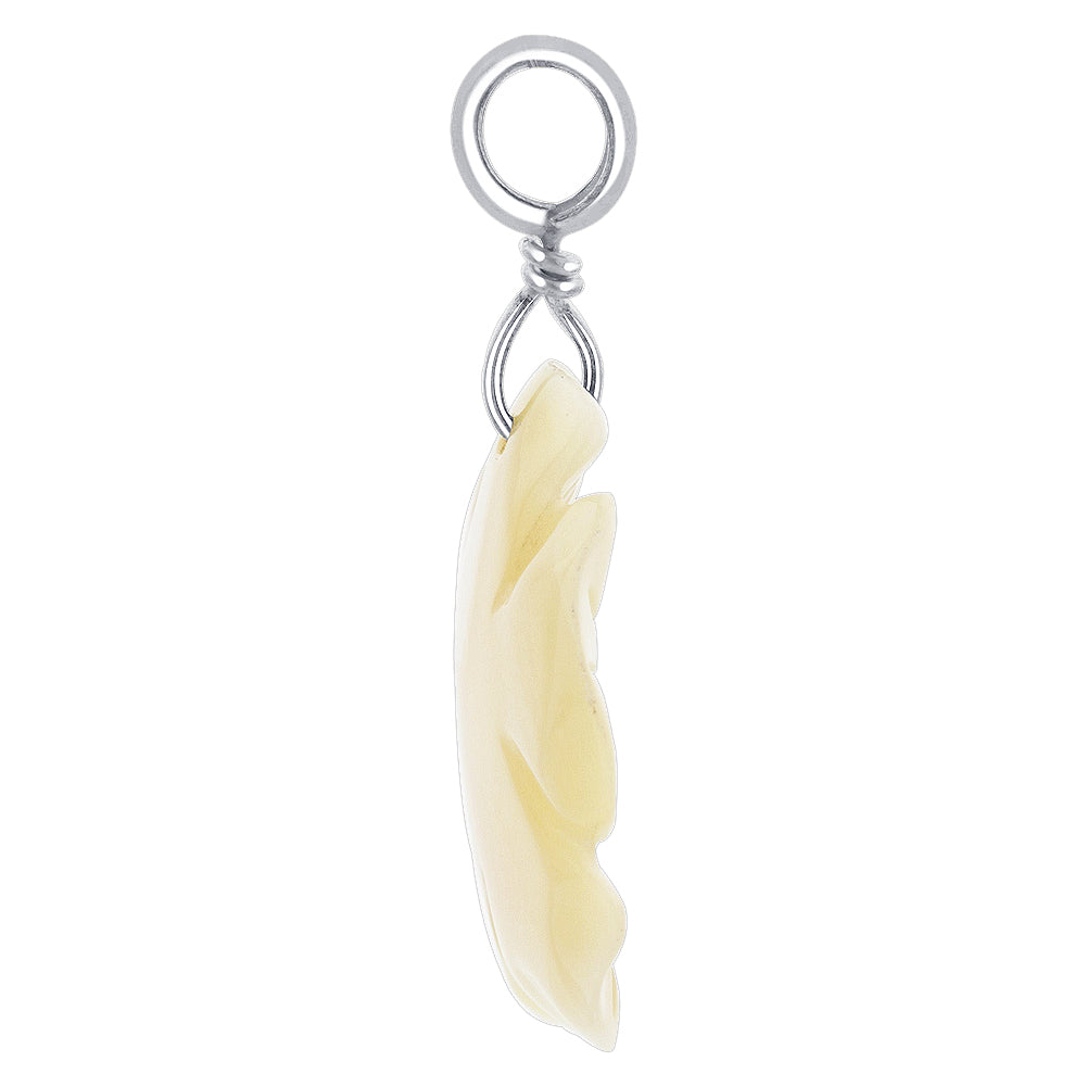 Mother of Pearl Flower Design 925 Sterling Silver Charm Pendant - Gem Avenue