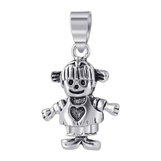 925 Sterling Silver Girl Pendant girl friend - Gem Avenue