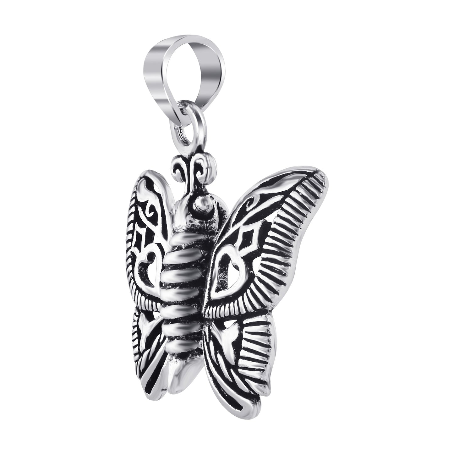 925 Sterling Silver Butterfly Love Heart Pendant Insect - Gem Avenue