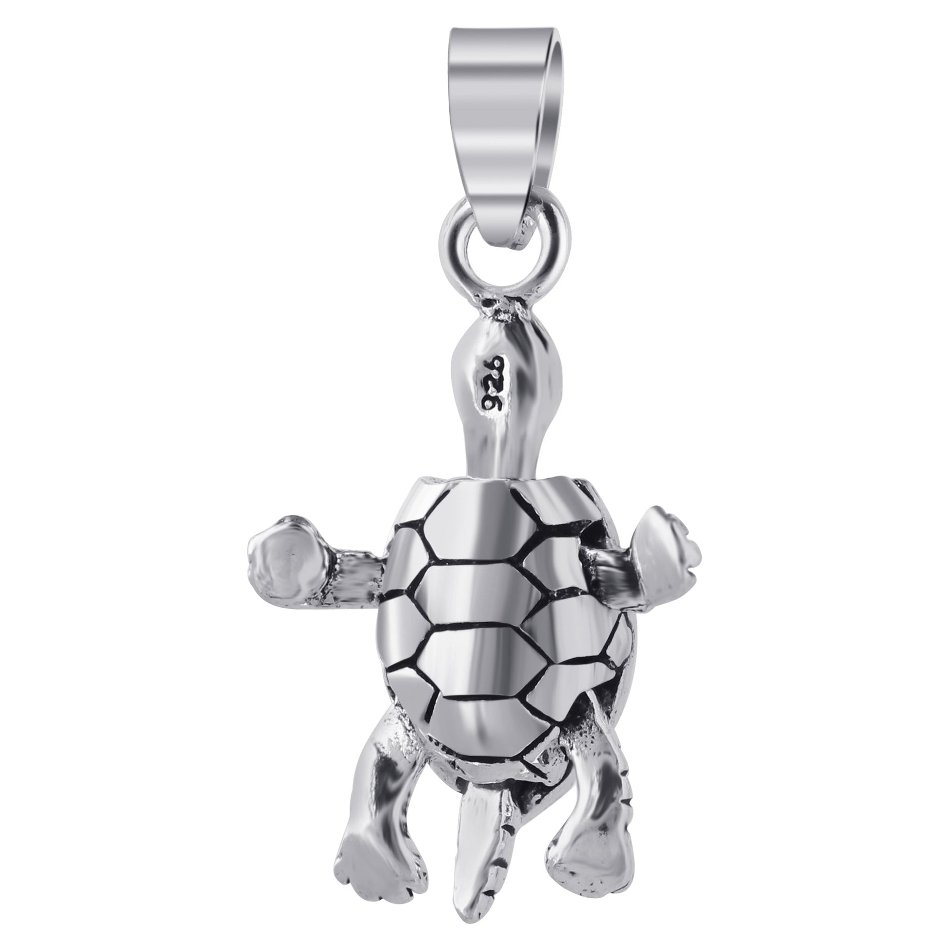 925 Sterling Silver Sea Turtle Pendant Animal - Gem Avenue