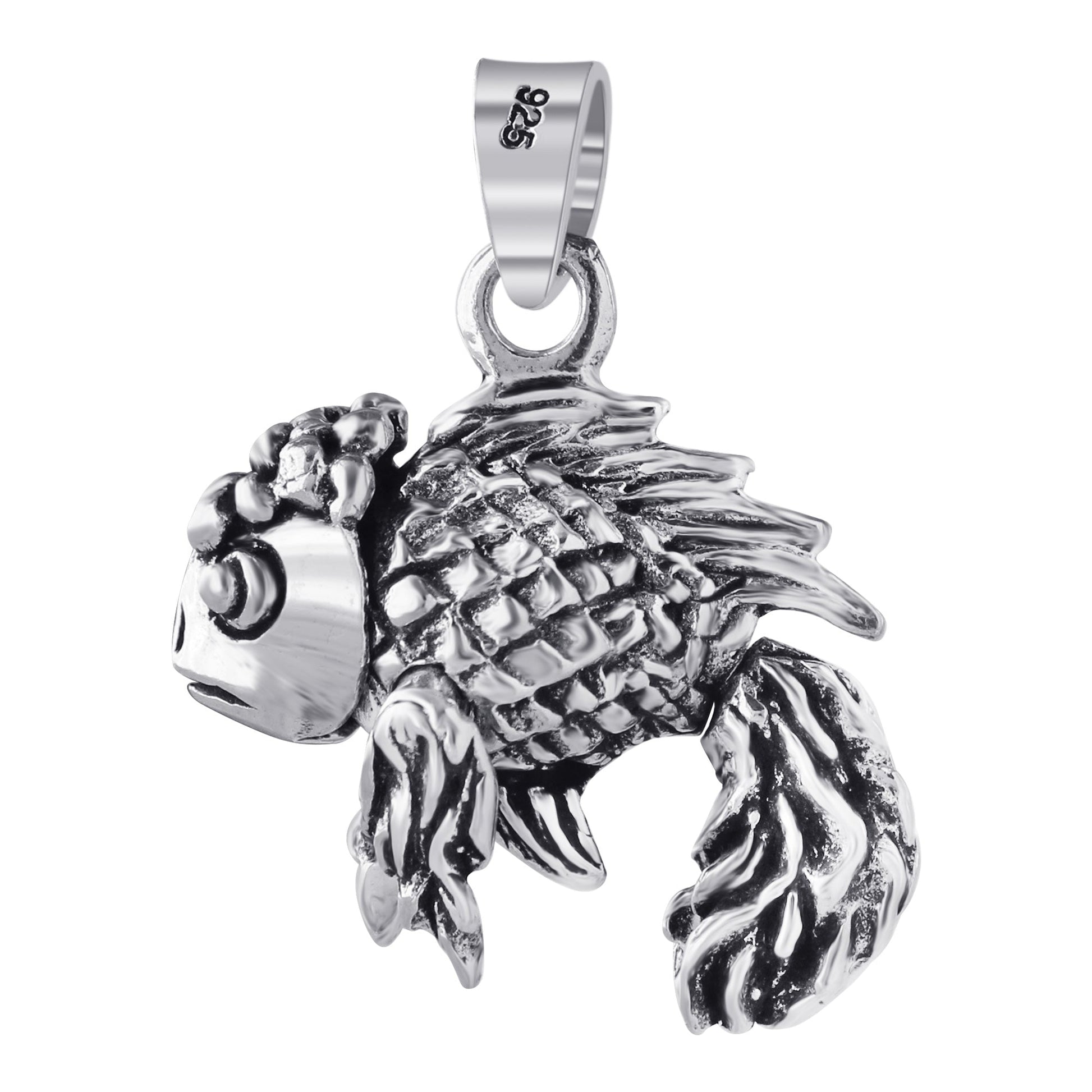 925 Sterling Silver Fish Pendant - Gem Avenue
