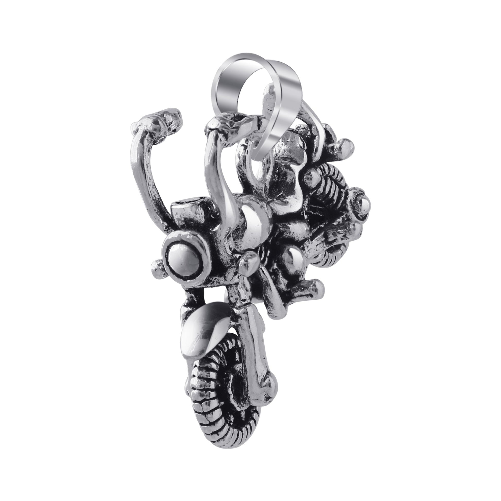 925 Sterling Silver Motorcycle Bike Pendant - Gem Avenue