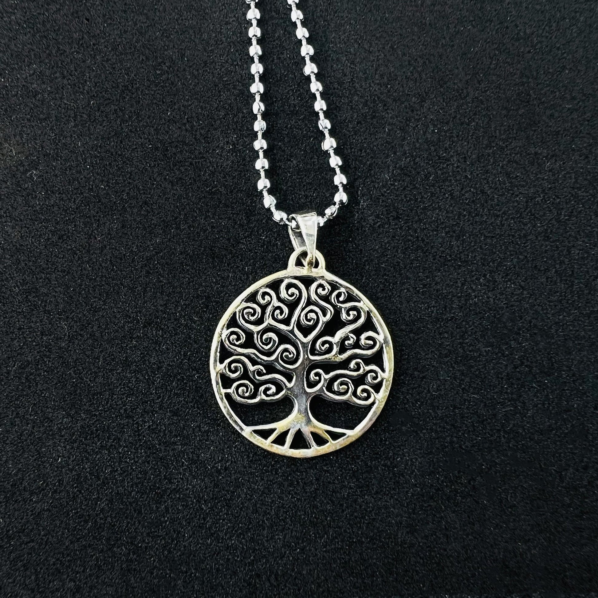 925 Sterling Silver Swirl Circle Tree Of Life Pendant - Gem Avenue