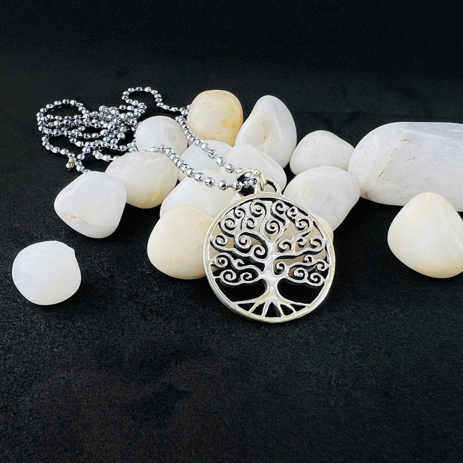 925 Sterling Silver Swirl Circle Tree Of Life Pendant - Gem Avenue