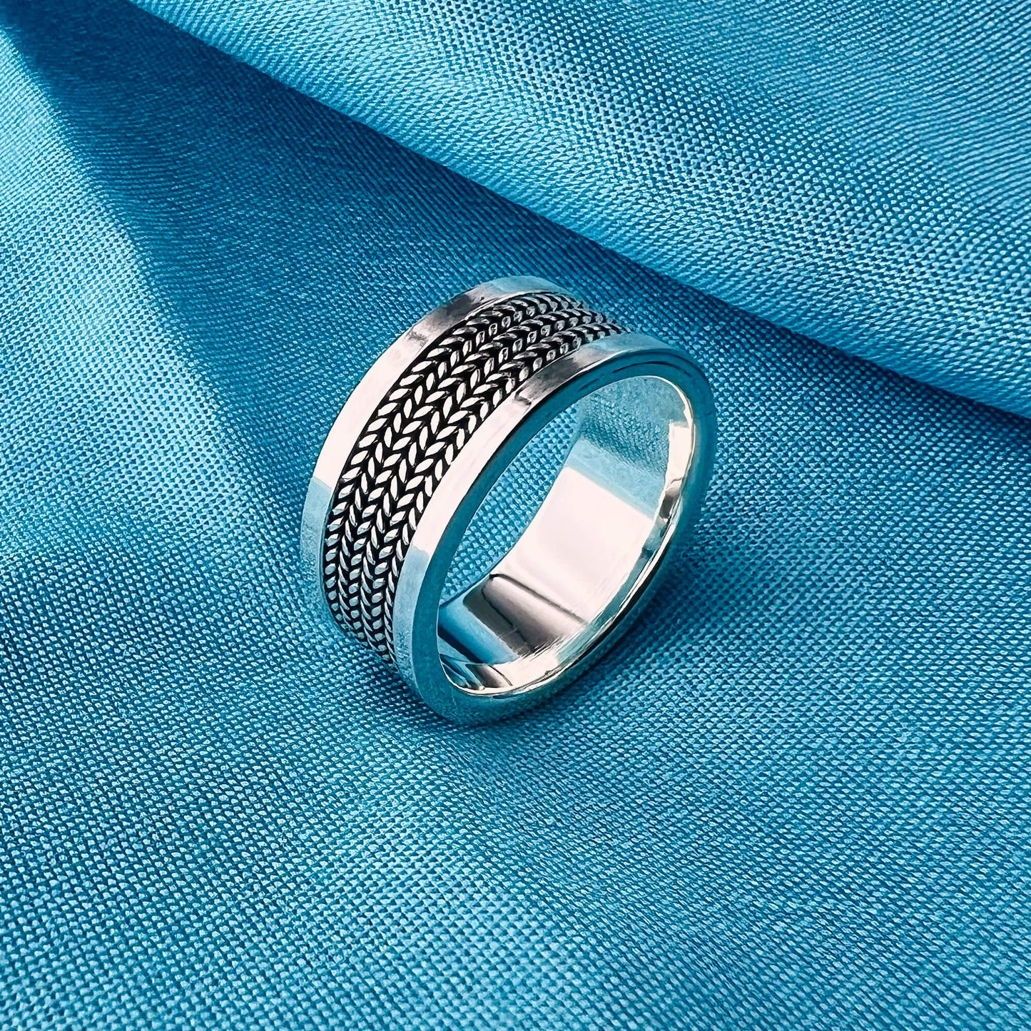 925 Sterling Silver Handmade Bali Rope Band Ring - Gem Avenue