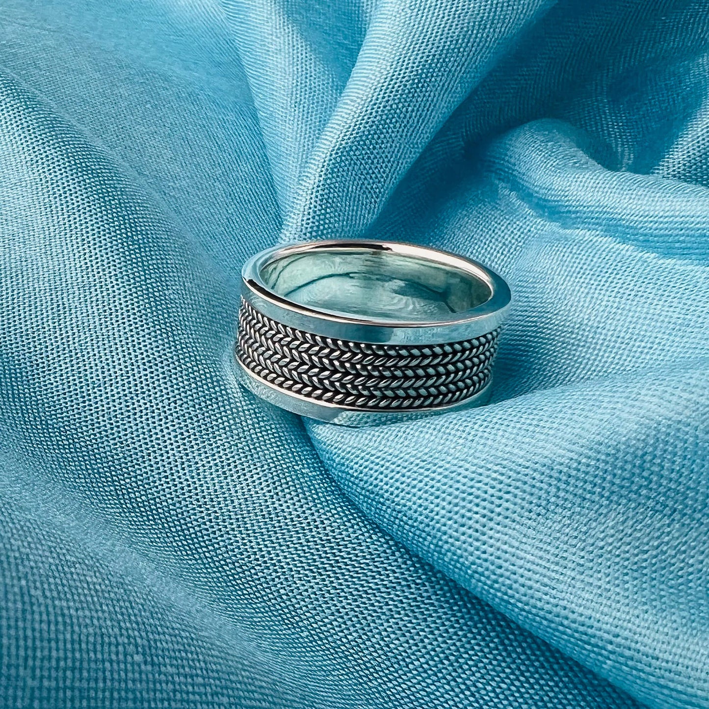 925 Sterling Silver Handmade Bali Rope Band Ring - Gem Avenue