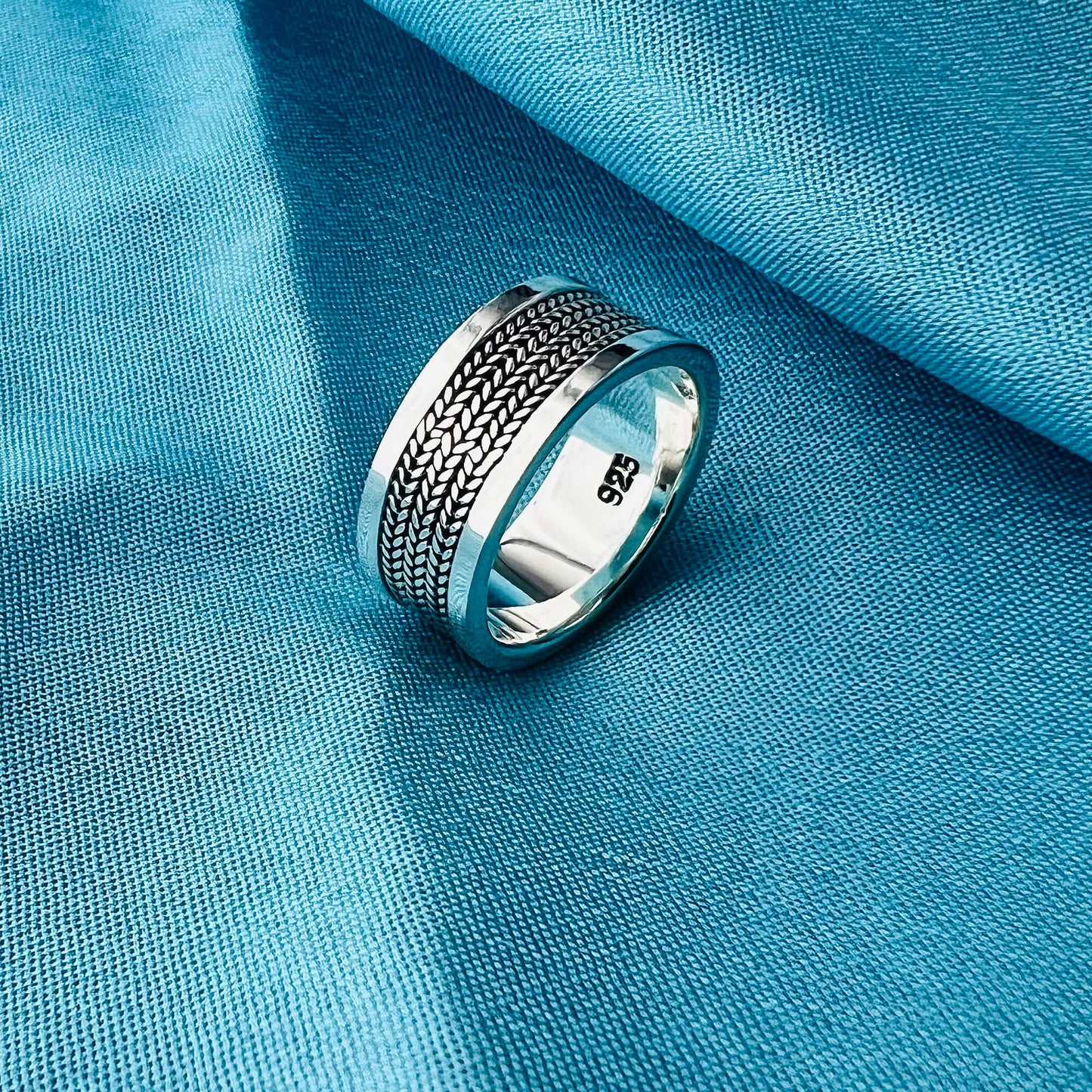 925 Sterling Silver Handmade Bali Rope Band Ring - Gem Avenue