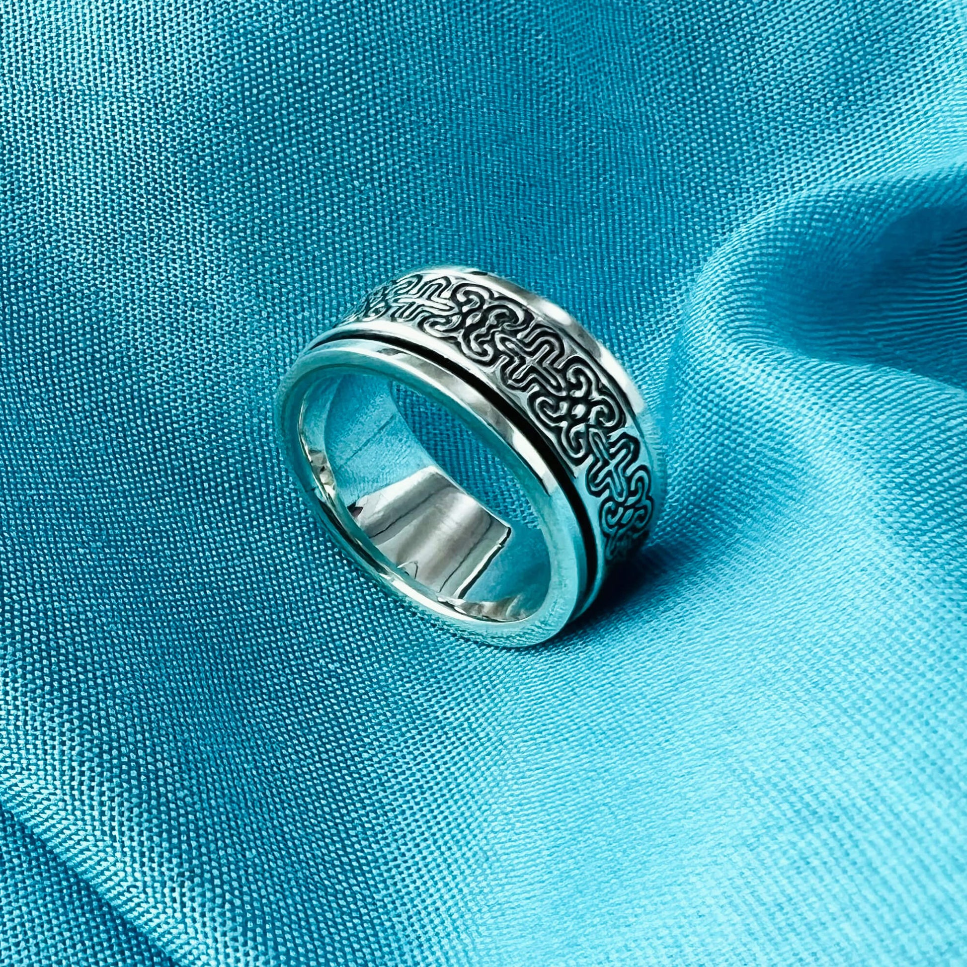 Handmade Celtic 925 Sterling Silver Band Ring - Gem Avenue