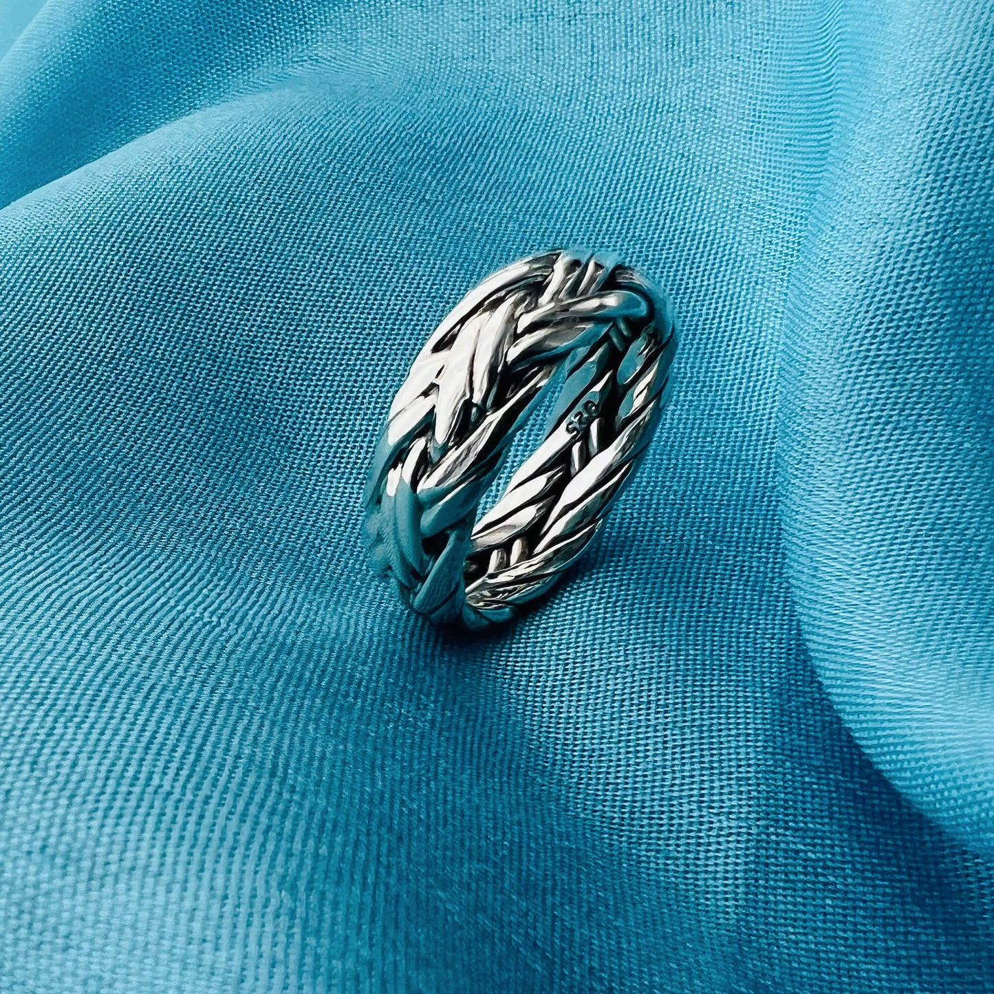 925 Sterling Silver High Polished Simple Braid Handmade Ring - Gem Avenue
