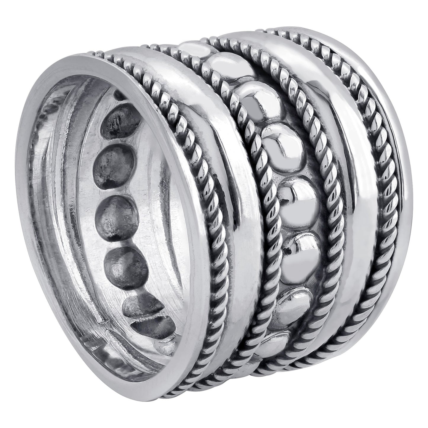 Chunky Bali Style Boho 925 Sterling Silver Ring - Gem Avenue