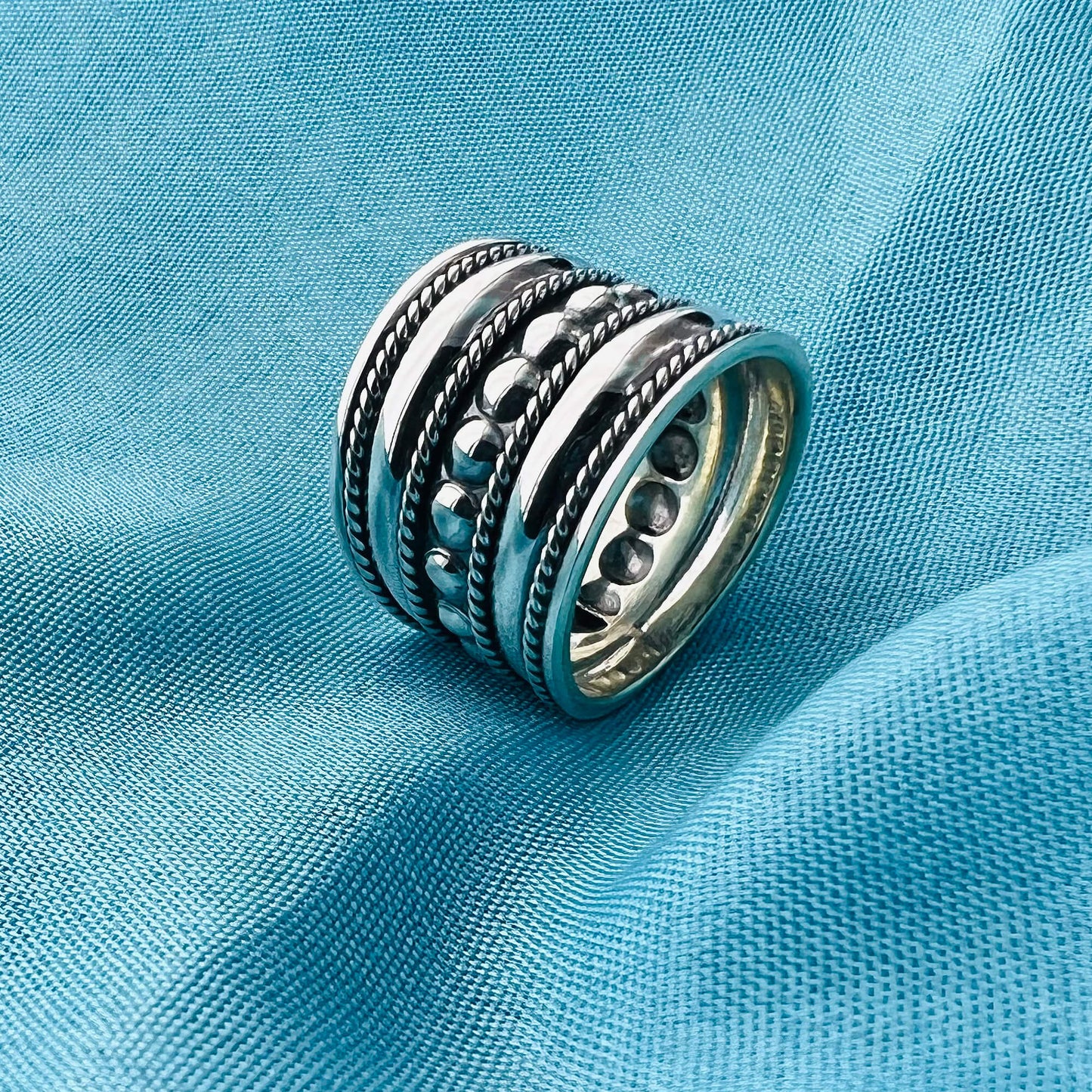 Chunky Bali Style Boho 925 Sterling Silver Ring - Gem Avenue
