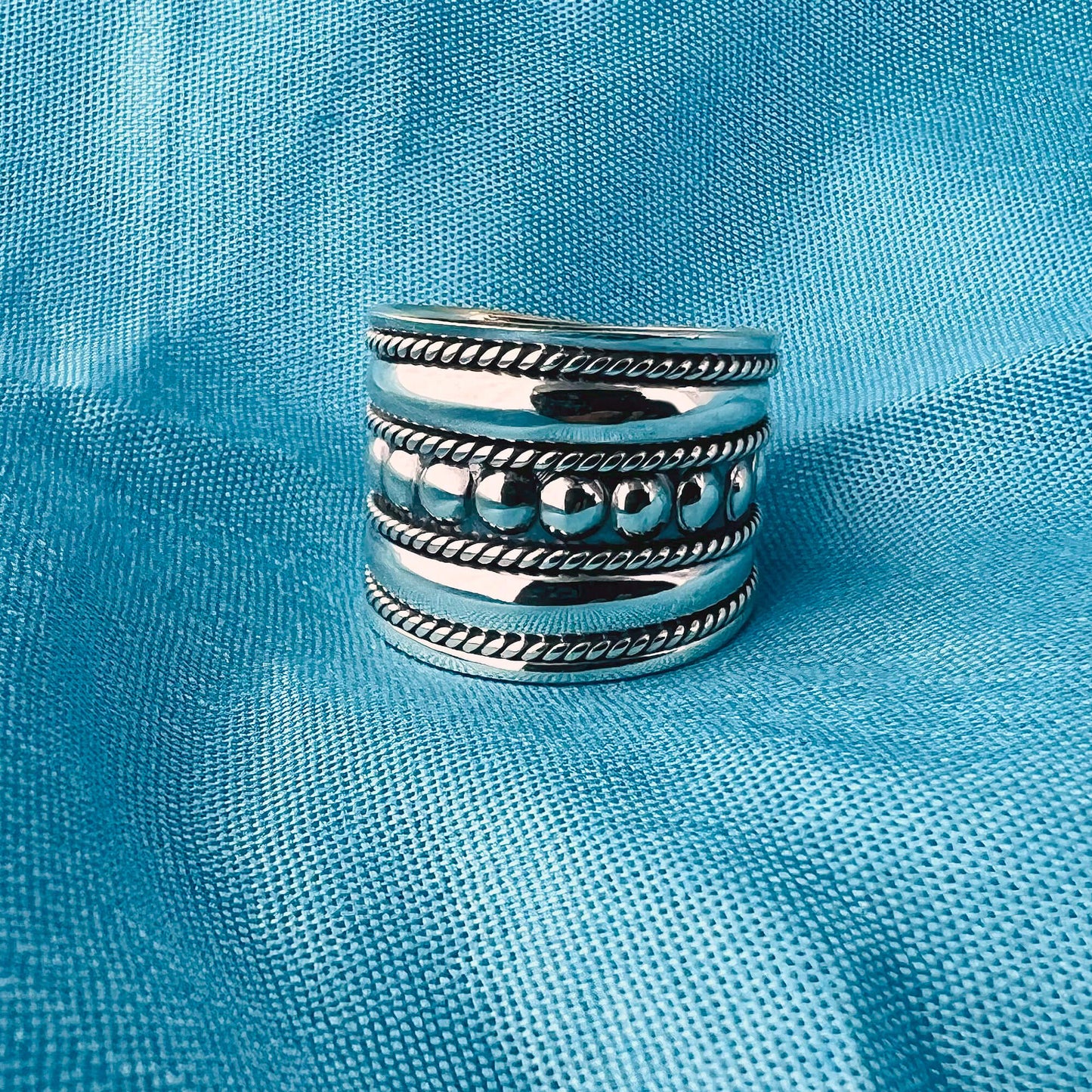 Chunky Bali Style Boho 925 Sterling Silver Ring - Gem Avenue