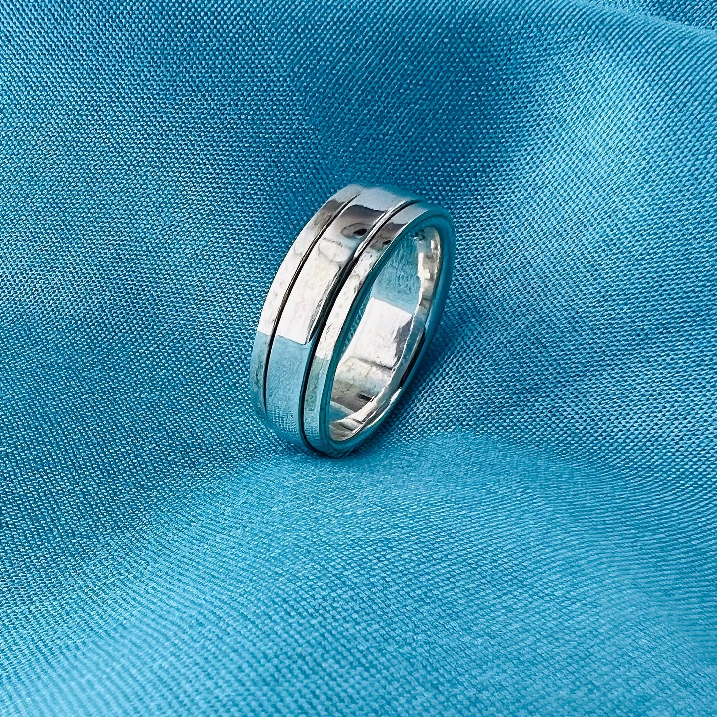 925 Sterling Silver Spinner Polished Band Fidget Ring