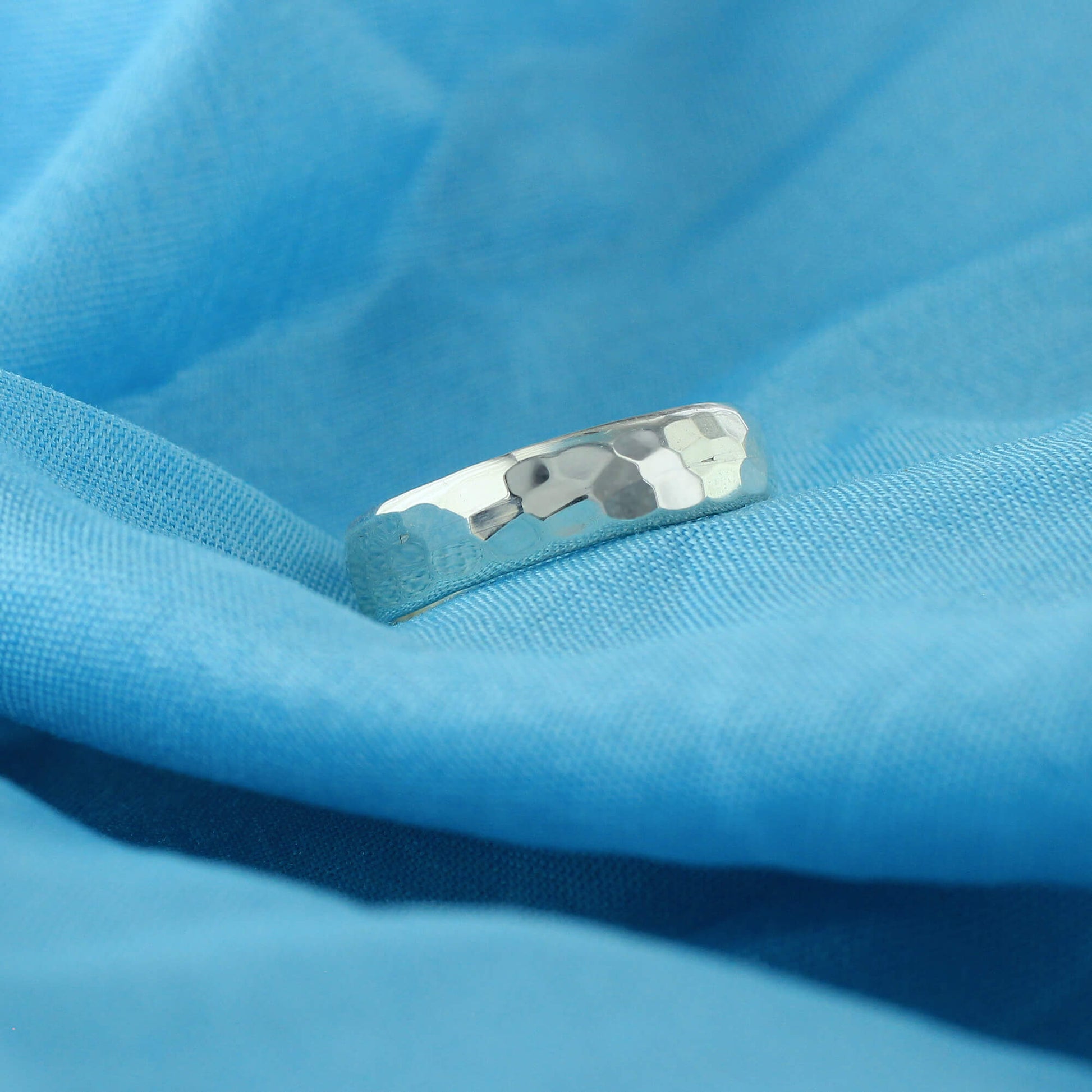Unisex Couples Multi Faceted Prism Cut Sterling Silver Band - Gem Avenue