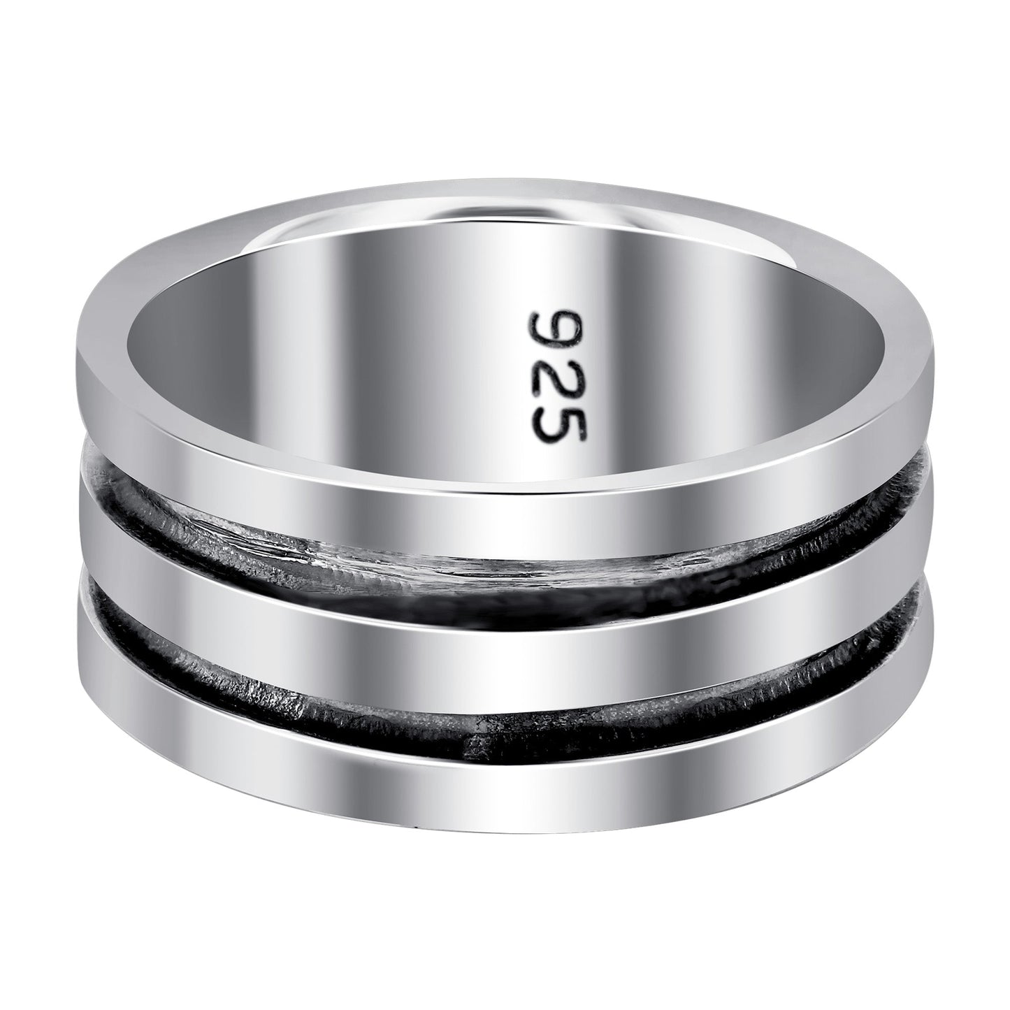 Unisex 925 Sterling Silver Band Ring - Gem Avenue