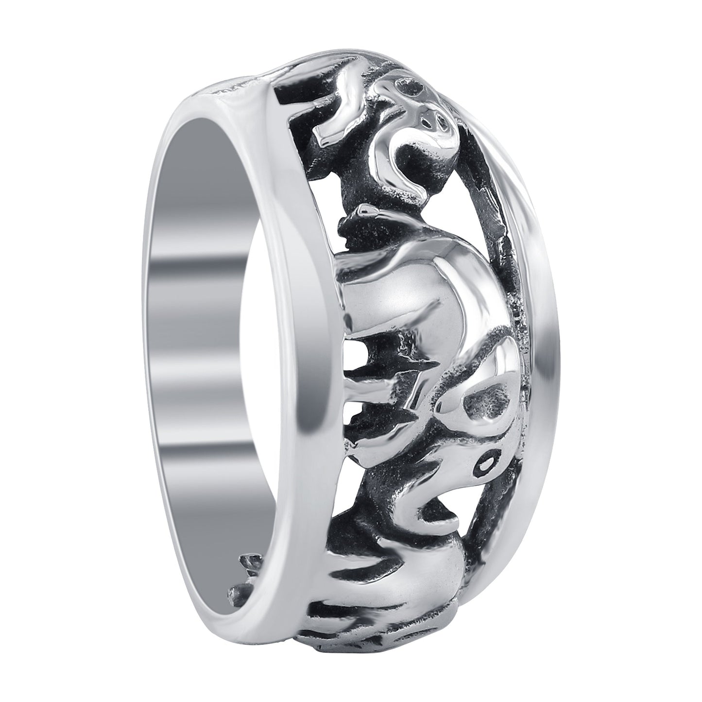 Tribal Elephant 925 Sterling Silver Ring - Gem Avenue