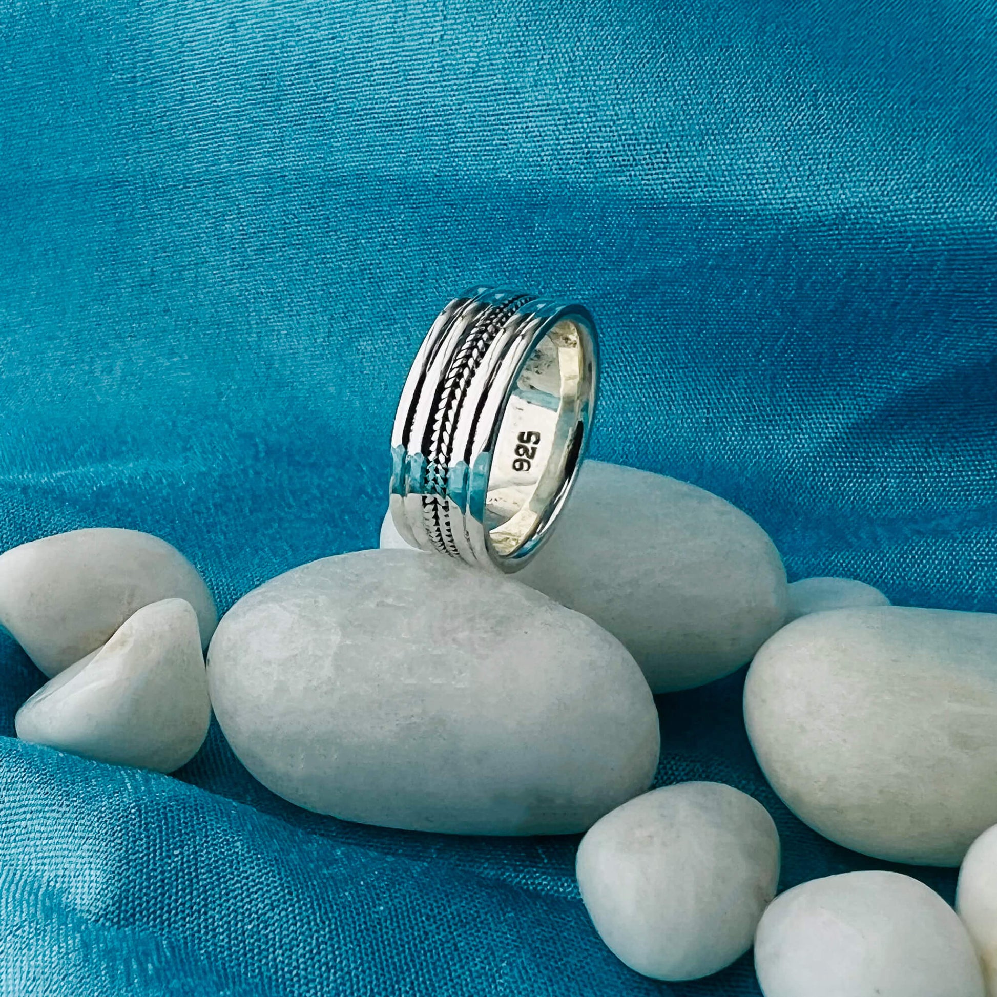 Men's Braided 925 Sterling Silver Band Ring - Gem Avenue