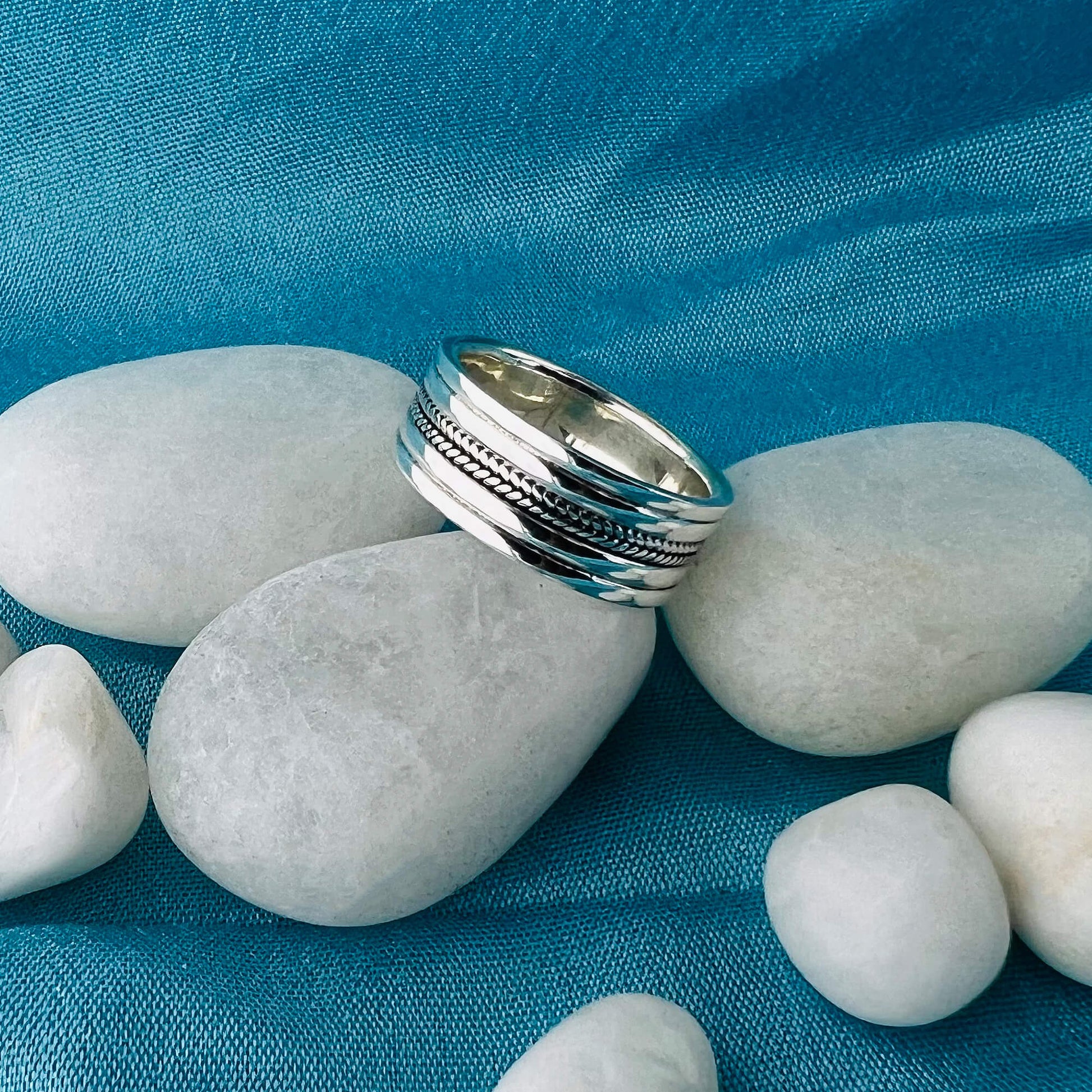 Men's Braided 925 Sterling Silver Band Ring - Gem Avenue