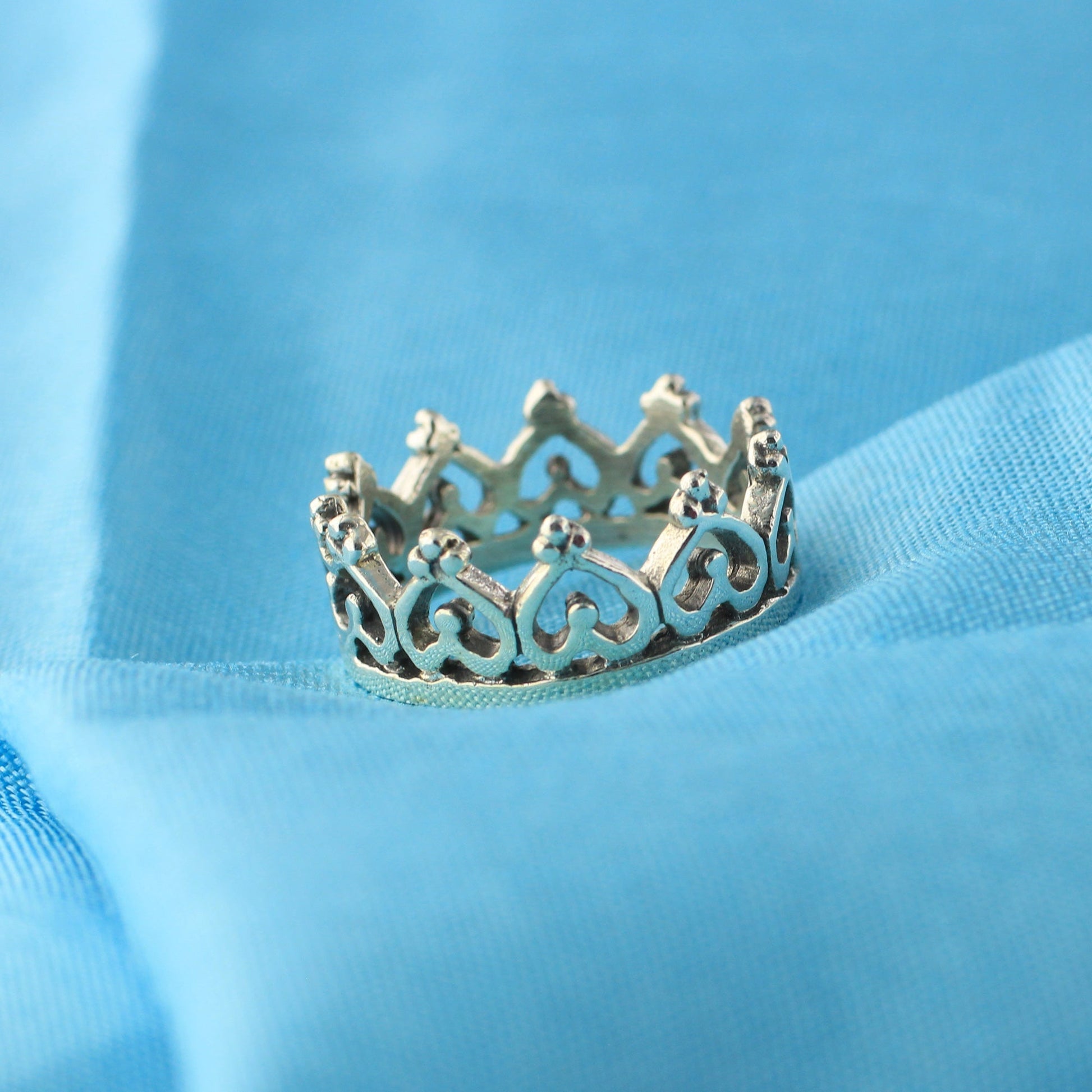 Heart Imperial King Crown 925 Sterling Silver Band Ring - Gem Avenue