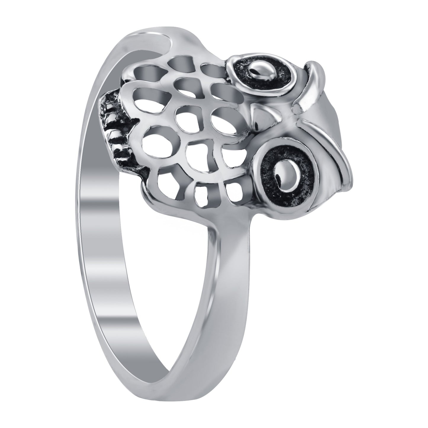 Owl design Oxidised 925 Sterling Silver Ring - Gem Avenue