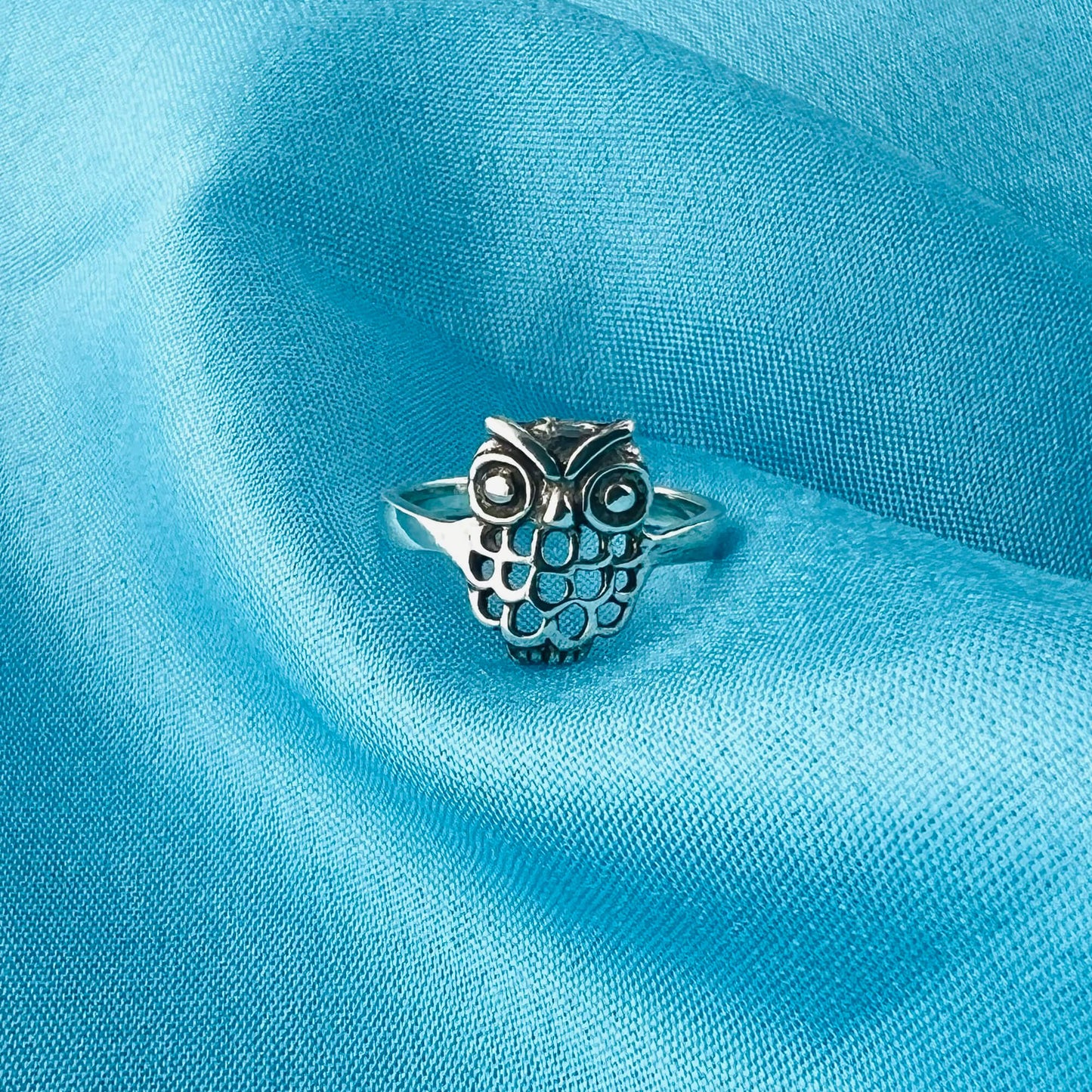 Owl design Oxidised 925 Sterling Silver Ring - Gem Avenue