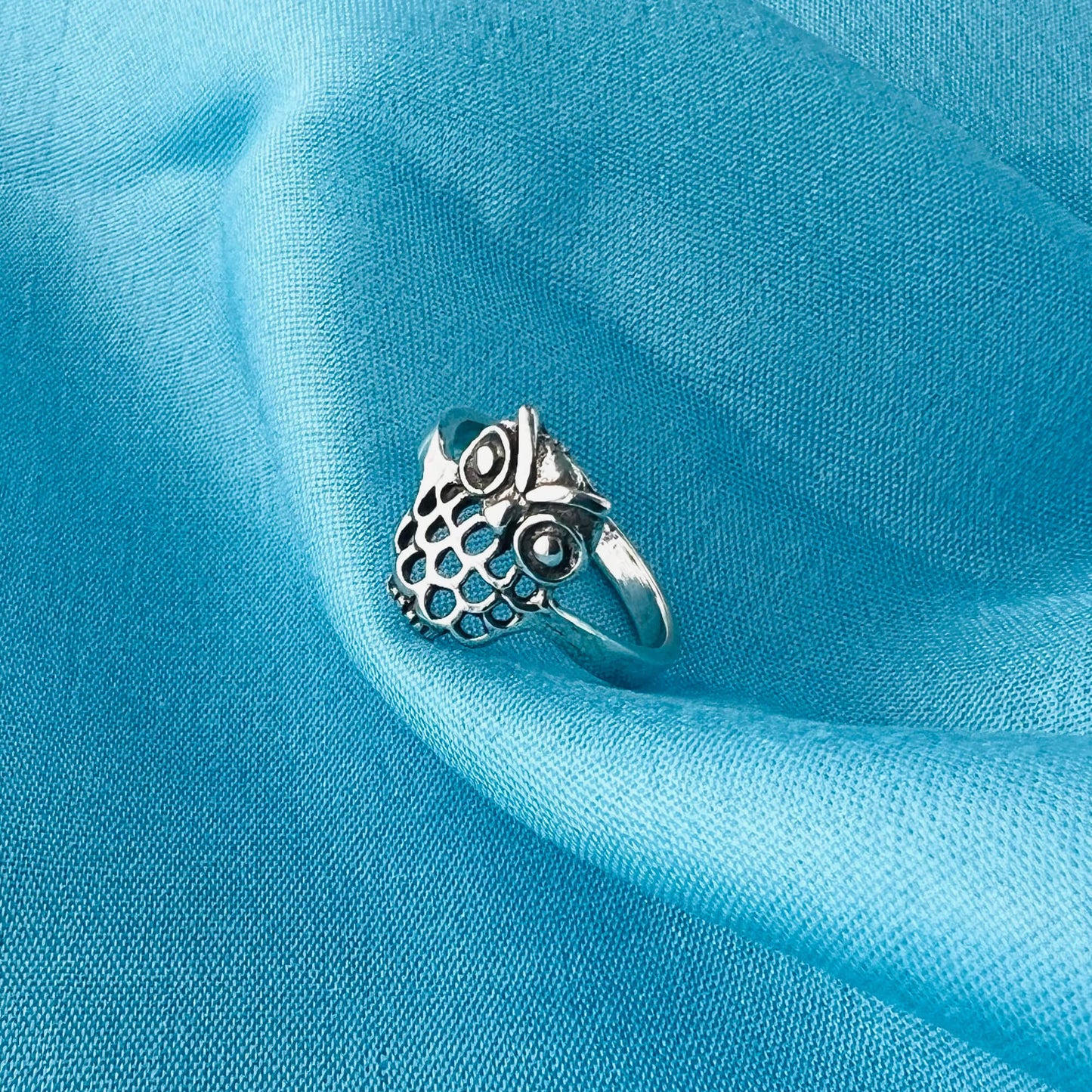 Owl design Oxidised 925 Sterling Silver Ring - Gem Avenue