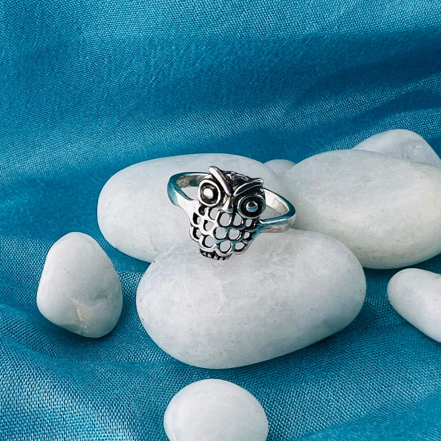 Owl design Oxidised 925 Sterling Silver Ring - Gem Avenue