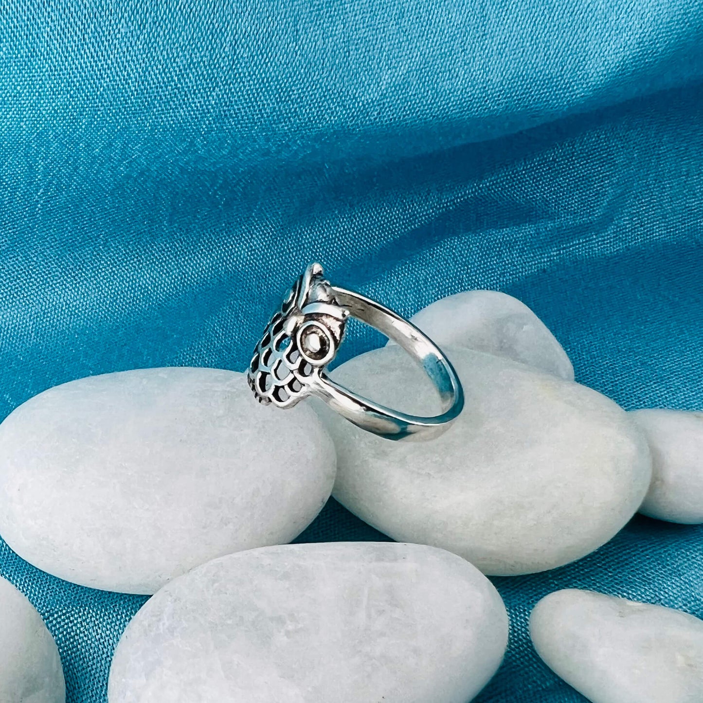 Owl design Oxidised 925 Sterling Silver Ring - Gem Avenue