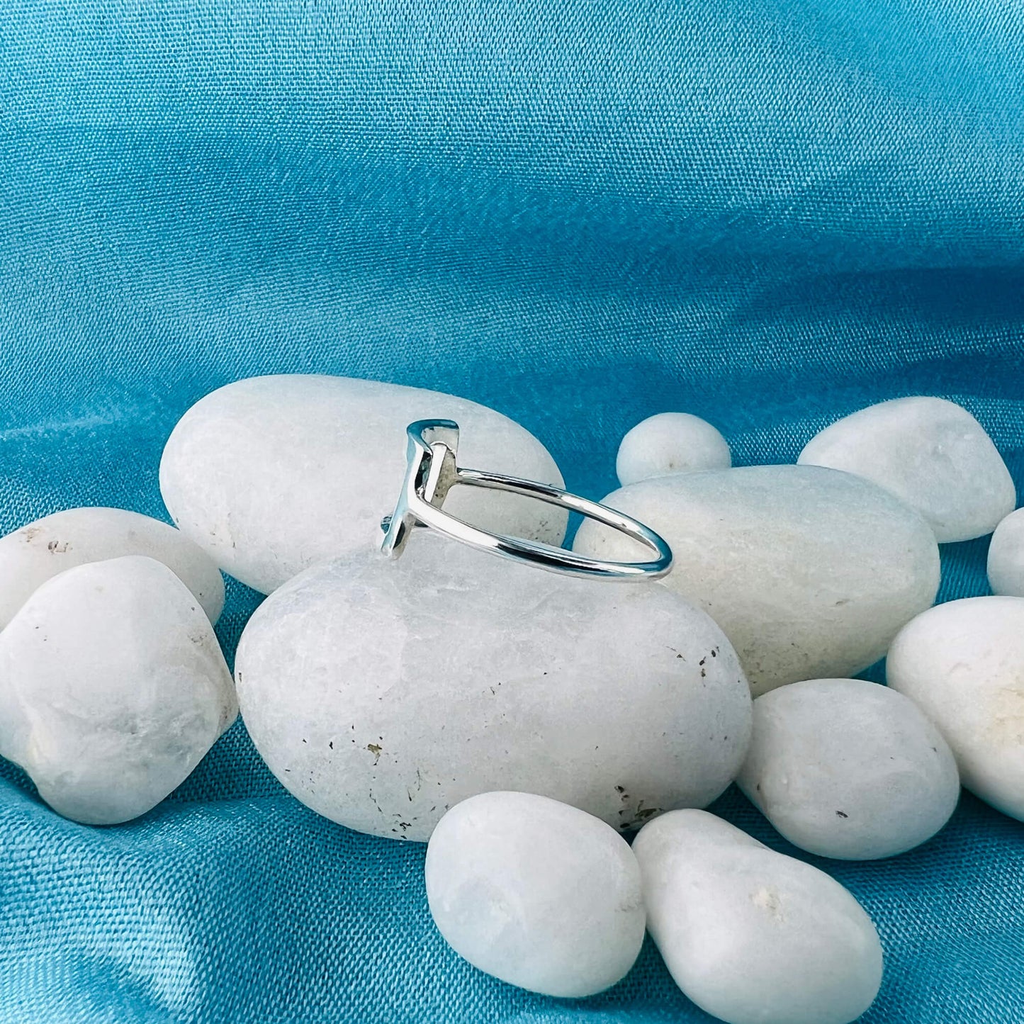 Open Rectangle Shape 925 Sterling Silver Ring - Gem Avenue