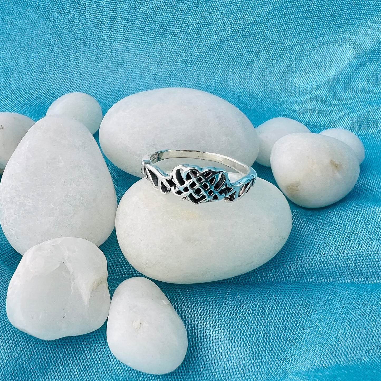 Love Heart Polished 925 Sterling Silver Ring - Gem Avenue