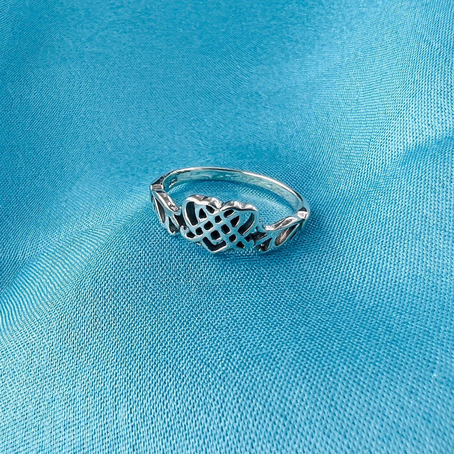 Love Heart Polished 925 Sterling Silver Ring - Gem Avenue