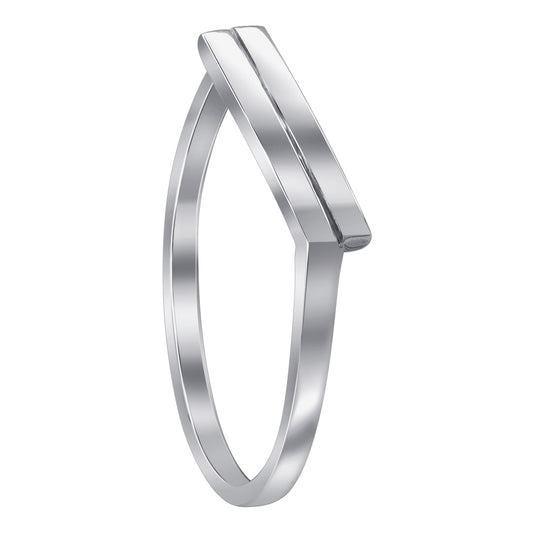 Parallel Classic Bar Shaped Polished 925 Sterling Silver Ring - Gem Avenue