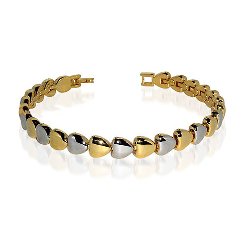 Heart Magnetic Link Hearts Golf Bracelet 7.5 inches - Gem Avenue