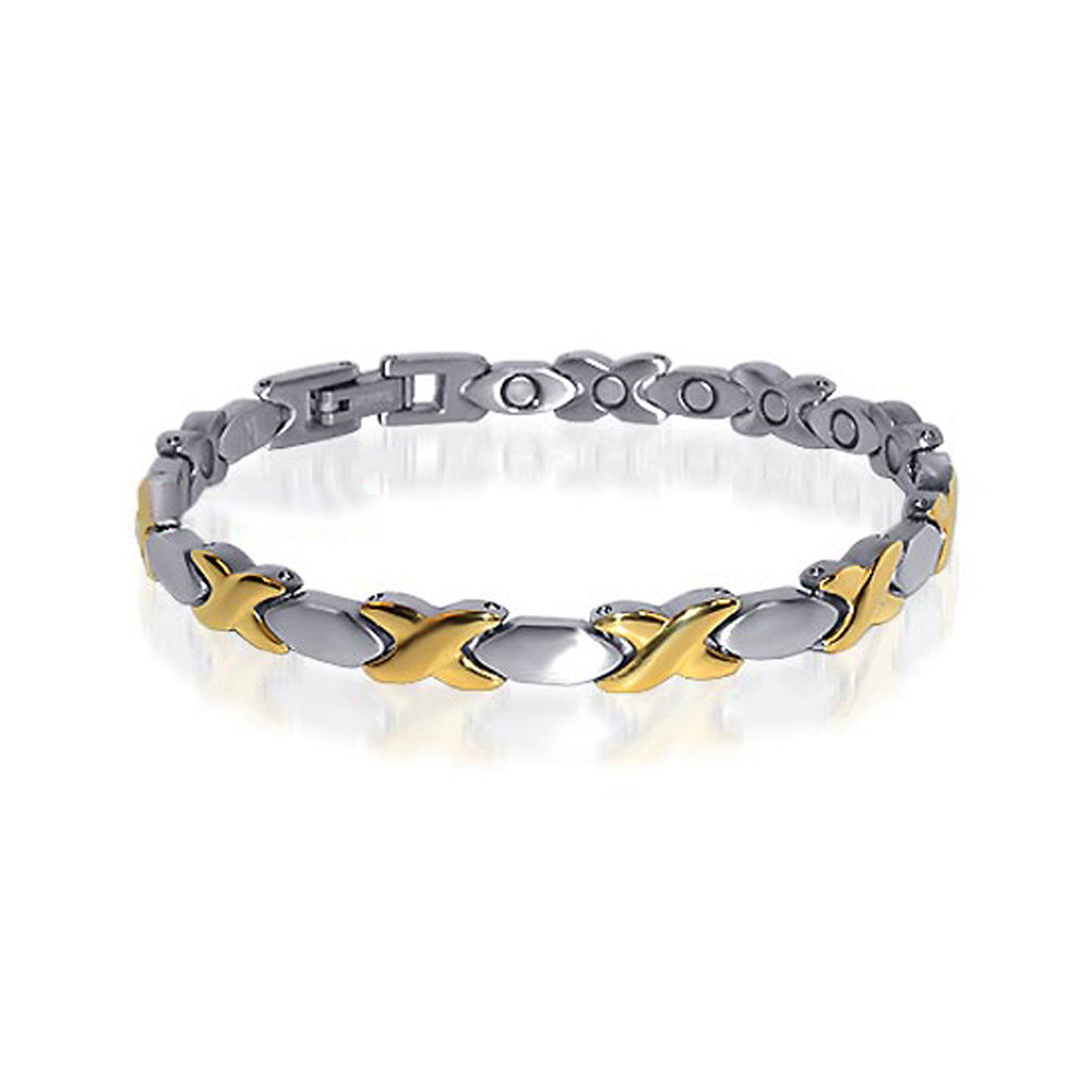 Stainless Steel Magnetic Hugs & Kisses Bracelet - Gem Avenue