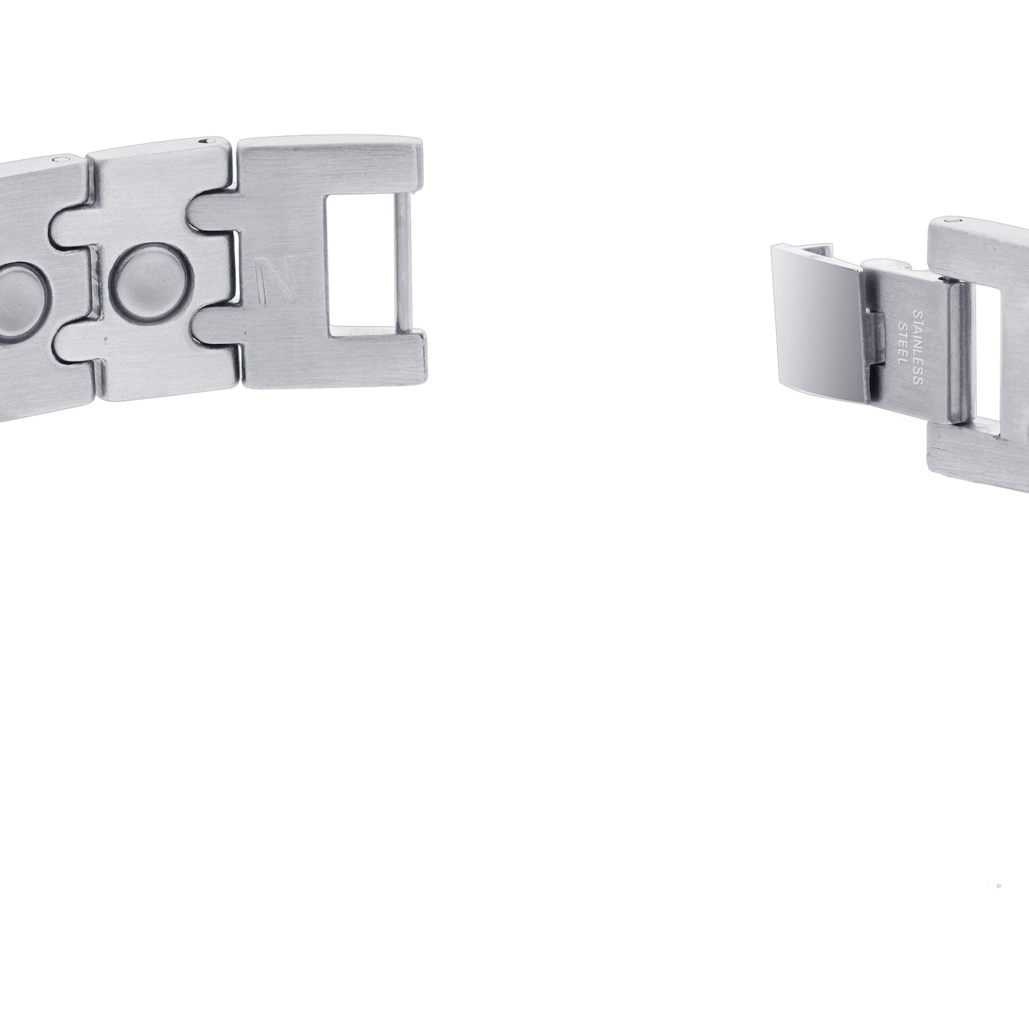 Stainless Steel Mens Magnetic Bracelet Long with Fold over Clasps - Gem Avenue