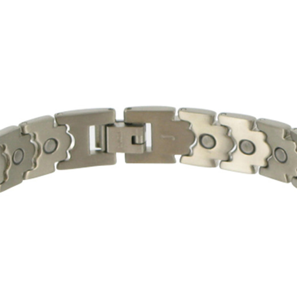 Titanium Magnetic Two Tone Finish Link Bracelet - Gem Avenue