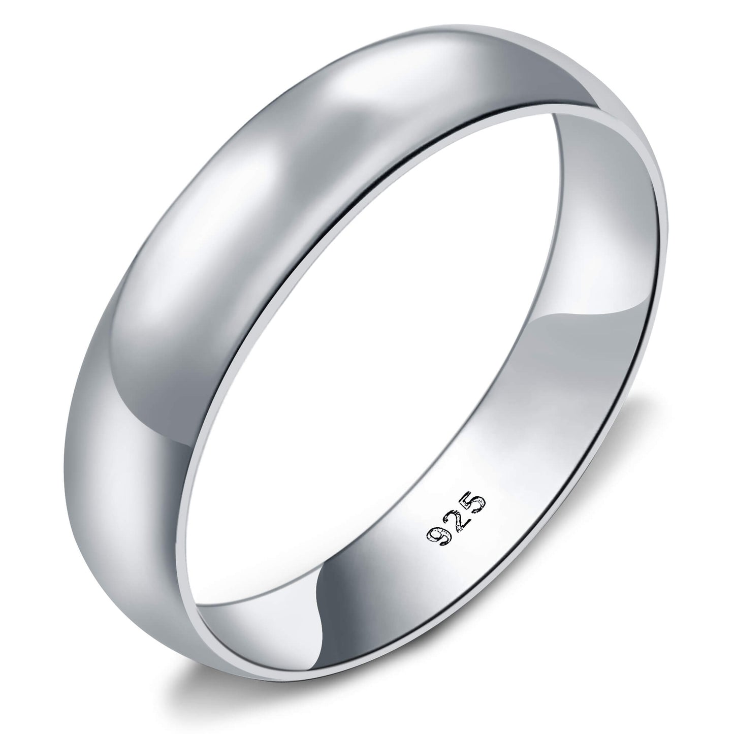 Sterling Silver 5mm Wedding Band Ring - Gem Avenue