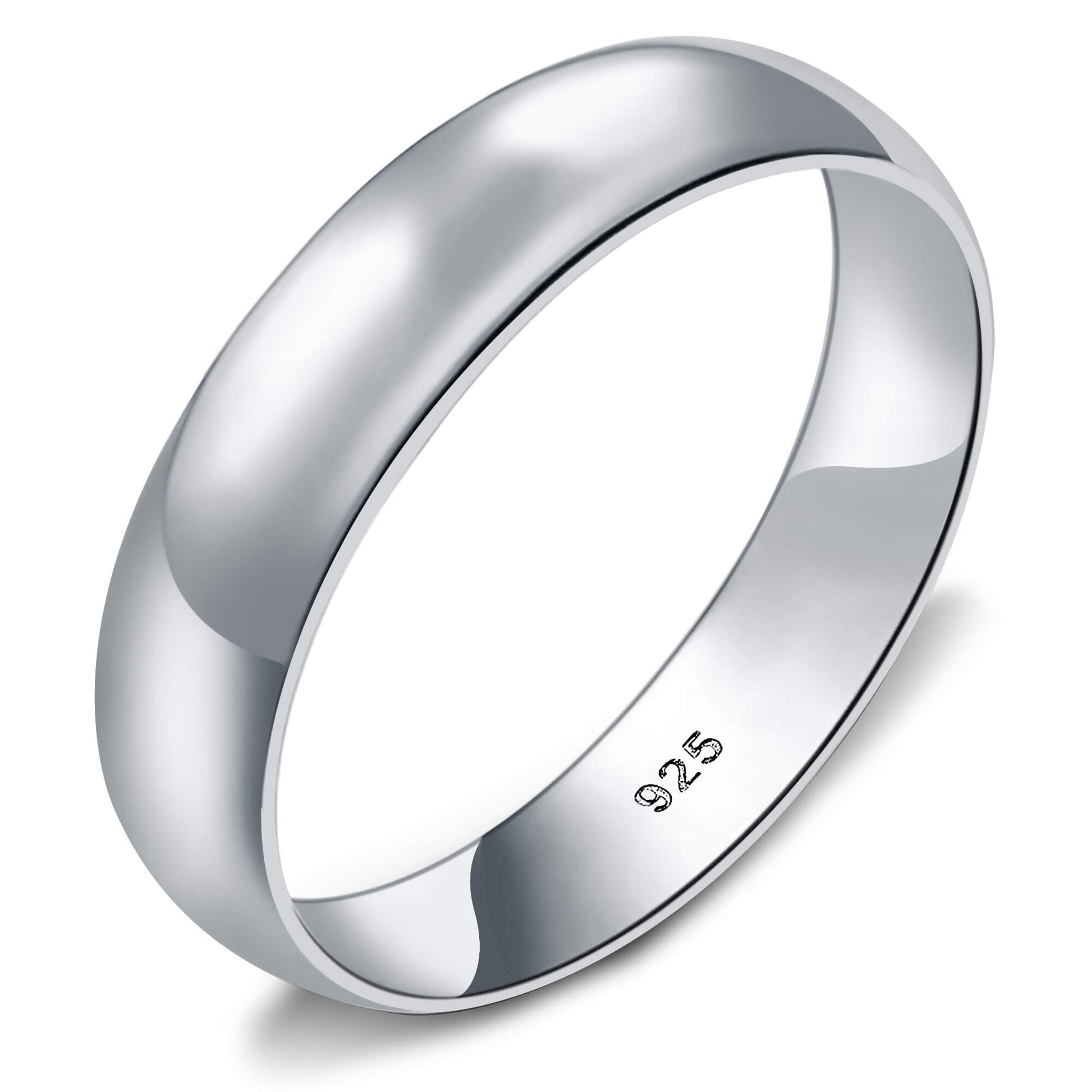 Sterling Silver 5mm Wedding Band Ring - Gem Avenue