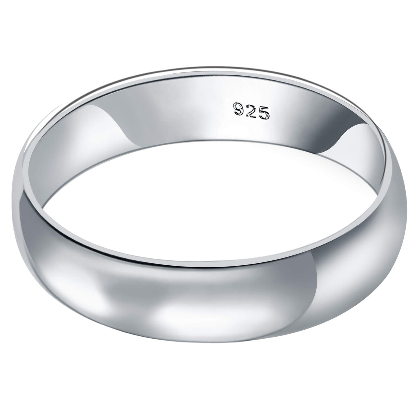 Sterling Silver 5mm Wedding Band Ring - Gem Avenue