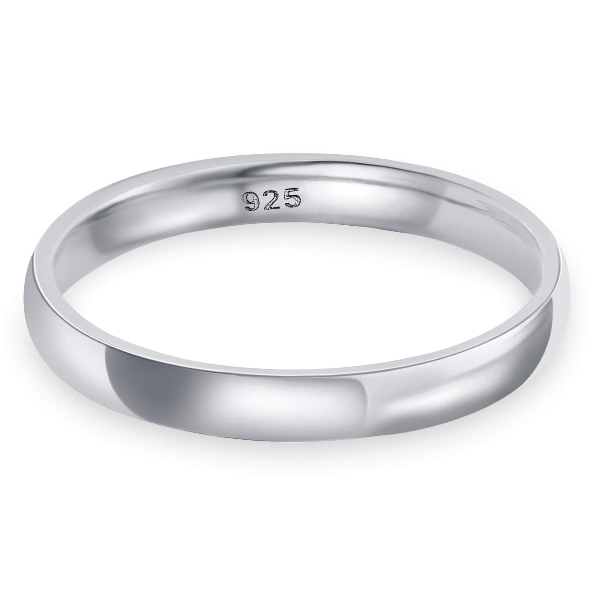 Sterling Silver 3mm Wedding Band Ring - Gem Avenue