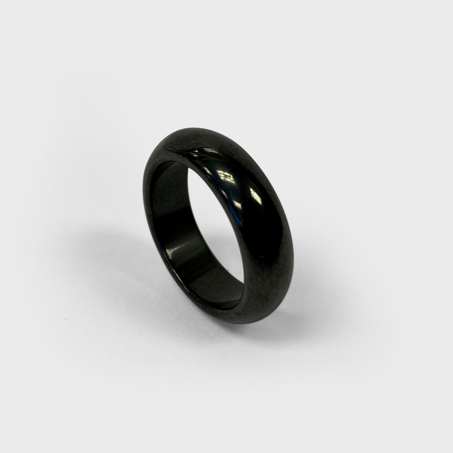 6mm Simulated Hematite Band Ring