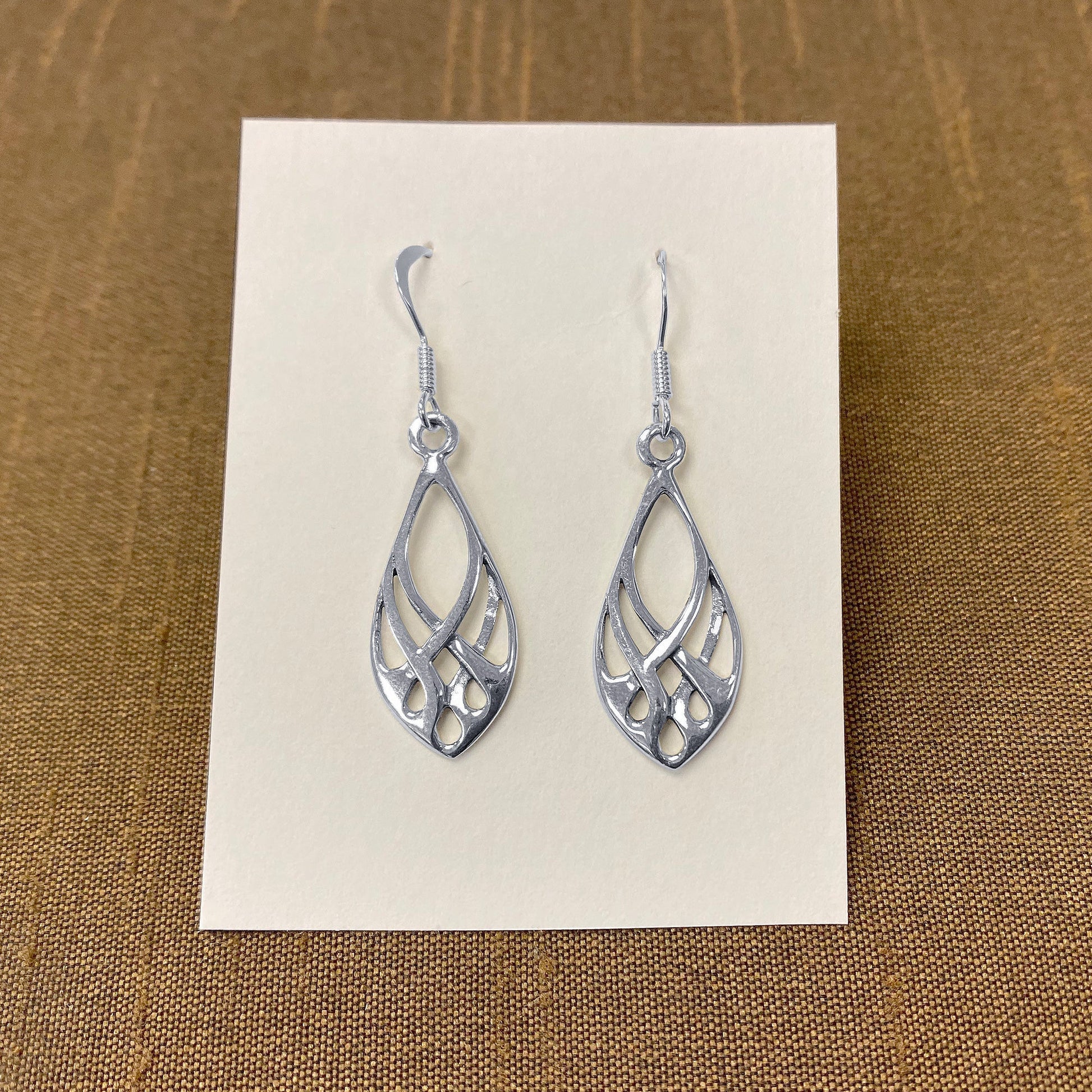Endless Knot Design 925 Sterling Silver Fish Hook Dangle Earrings - Gem Avenue
