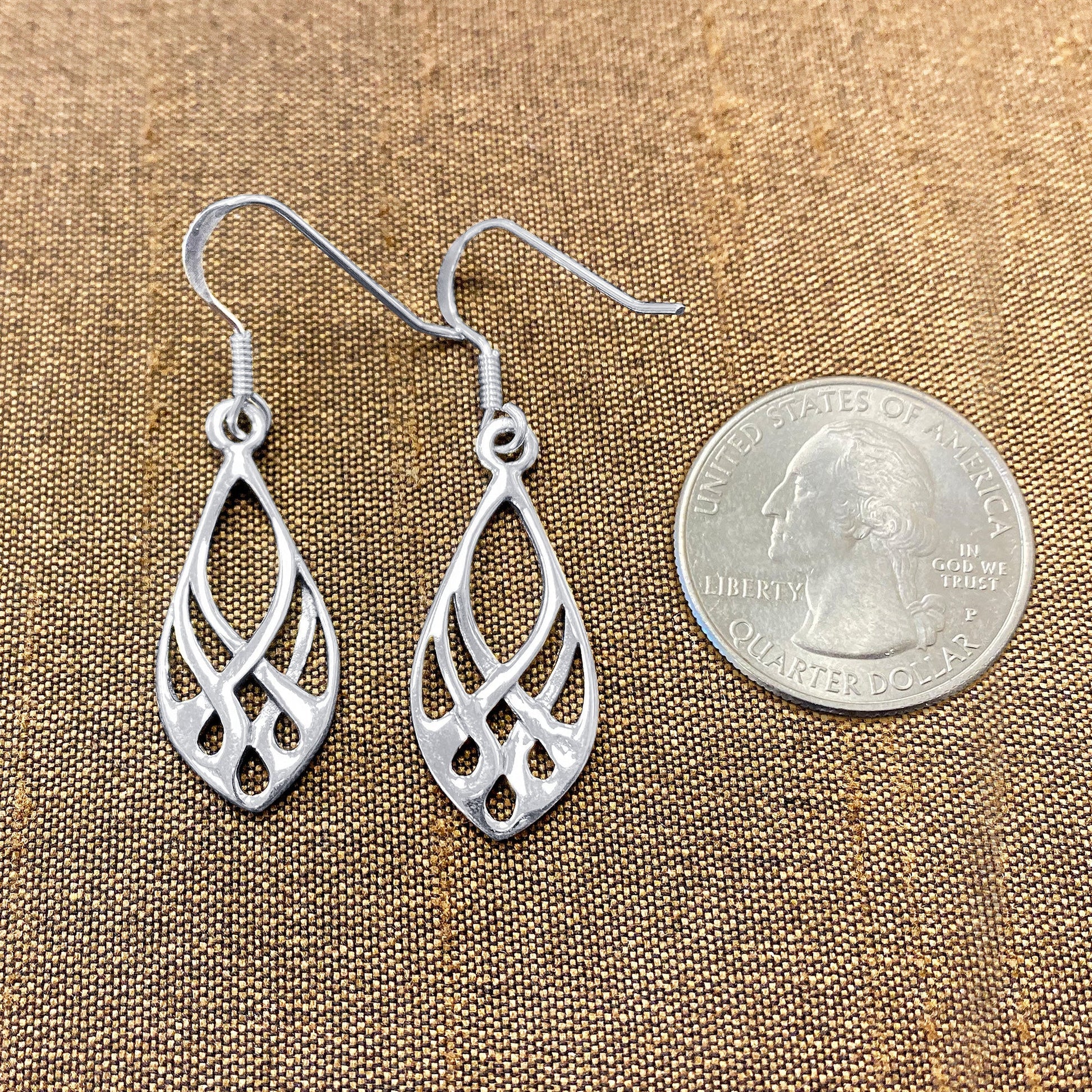 Endless Knot Design 925 Sterling Silver Fish Hook Dangle Earrings - Gem Avenue