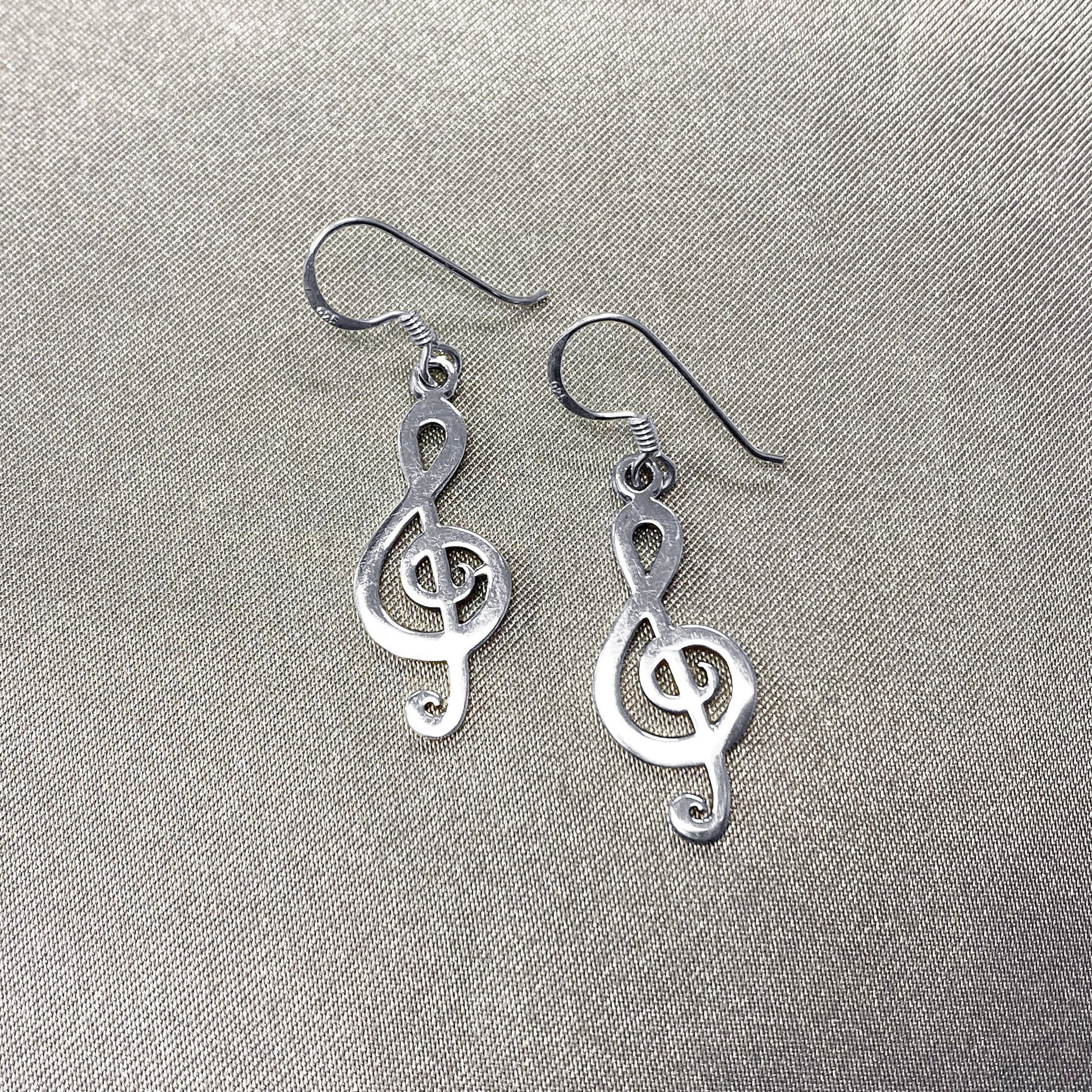 925 Sterling Silver Musical Note French Hook Dangle Earrings for Women - Gem Avenue