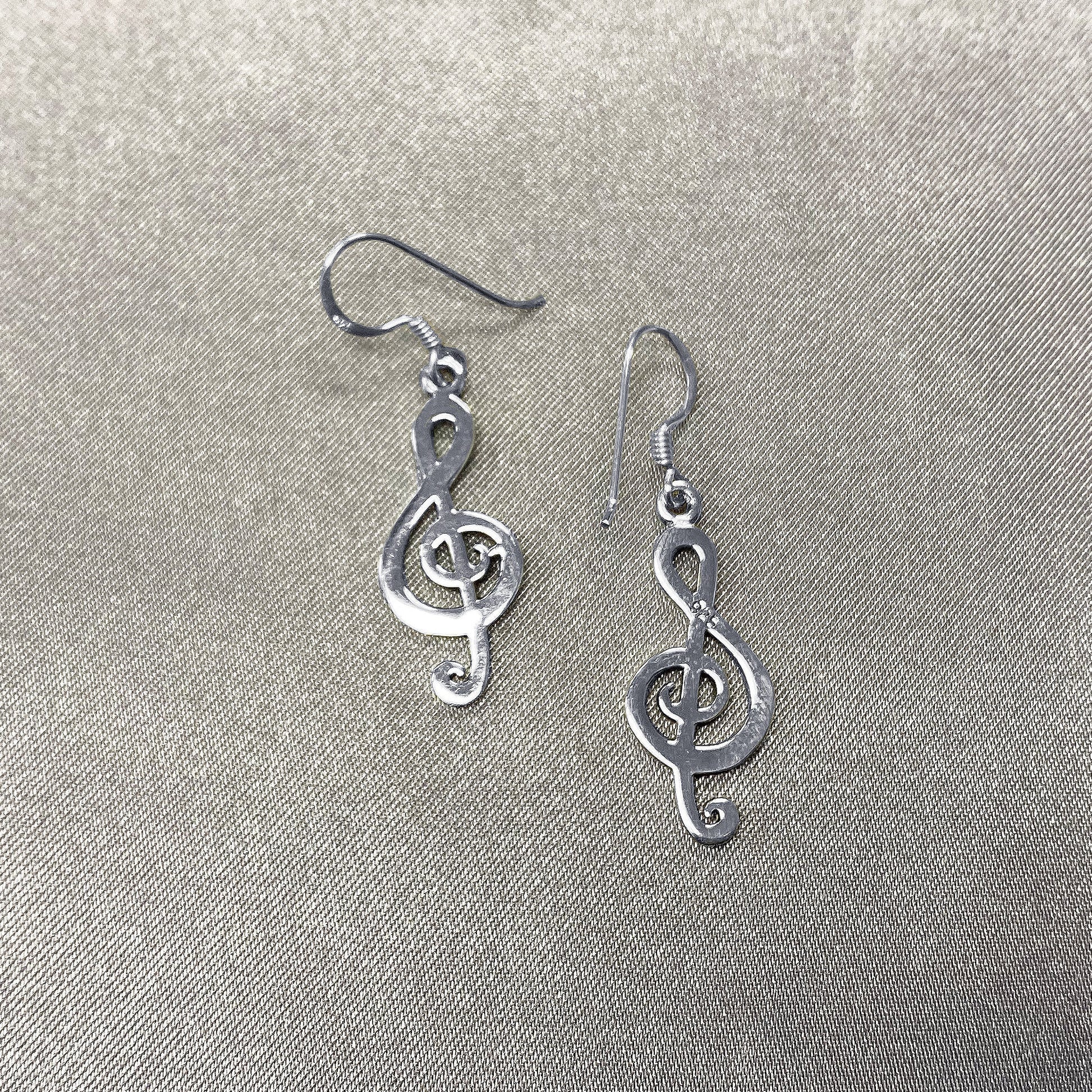 925 Sterling Silver Musical Note French Hook Dangle Earrings for Women - Gem Avenue