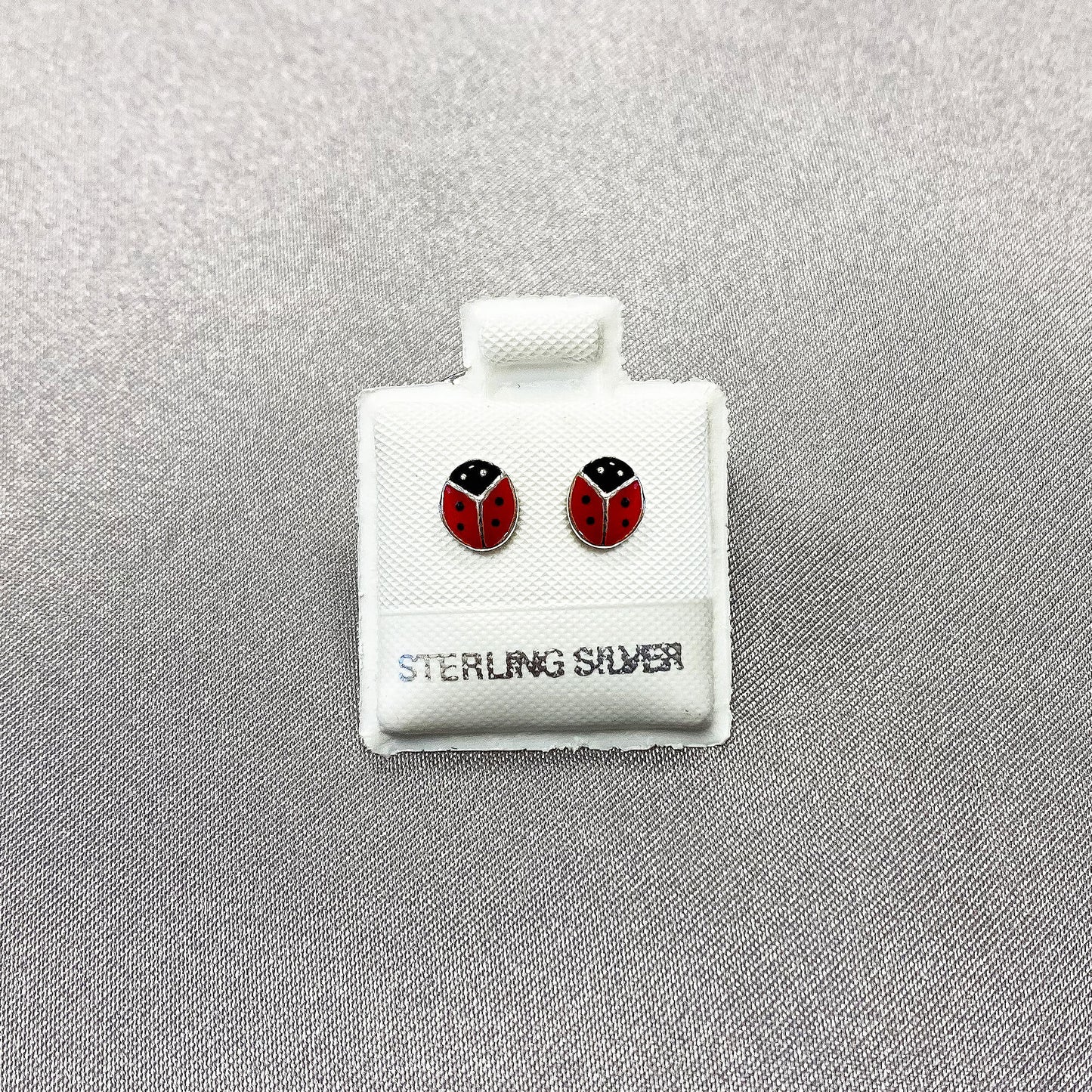 925 Sterling Silver Red Ladybug Post Back Stud Earrings - Gem Avenue
